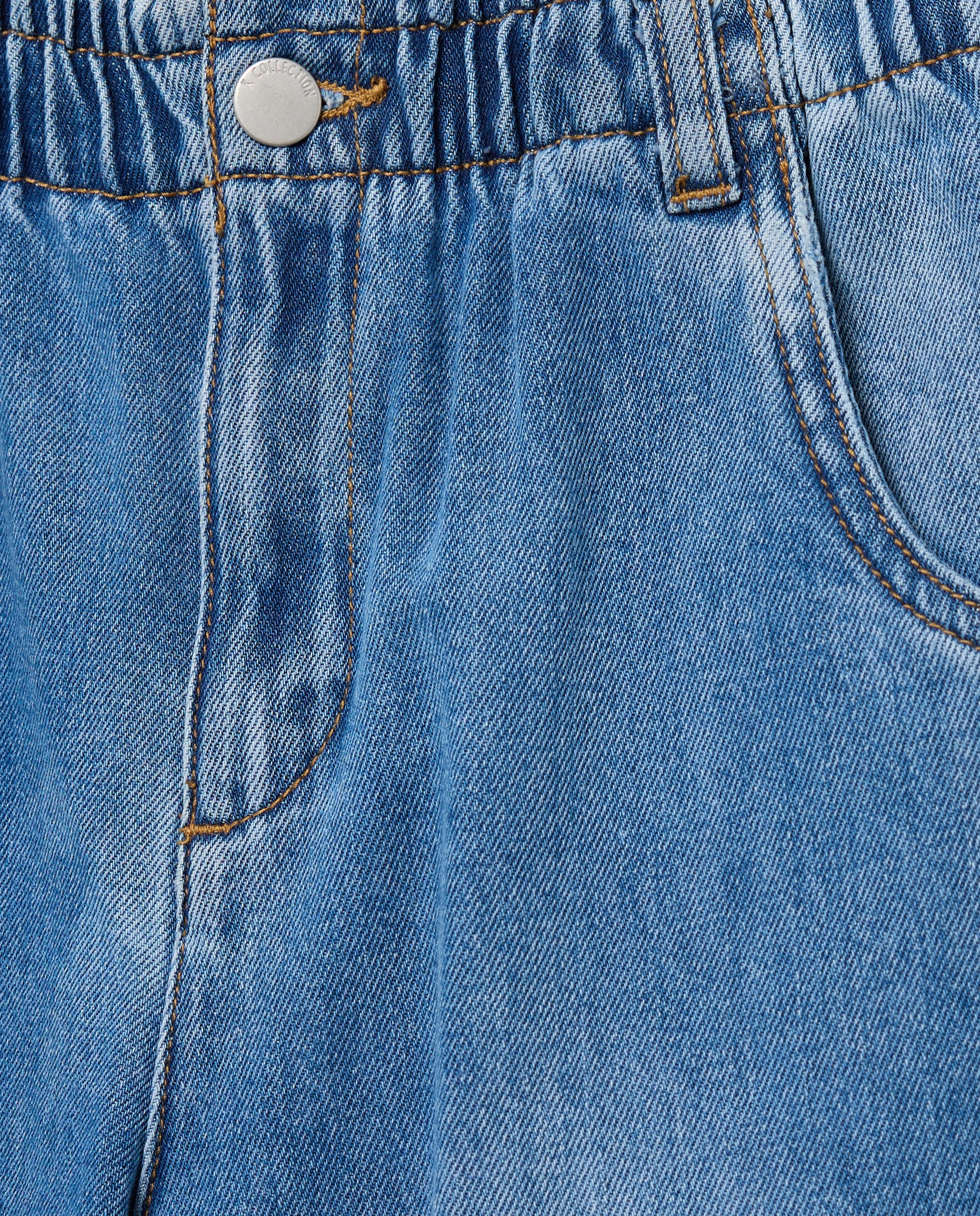 Jeans Paperbag Barrel Azul pálido-5