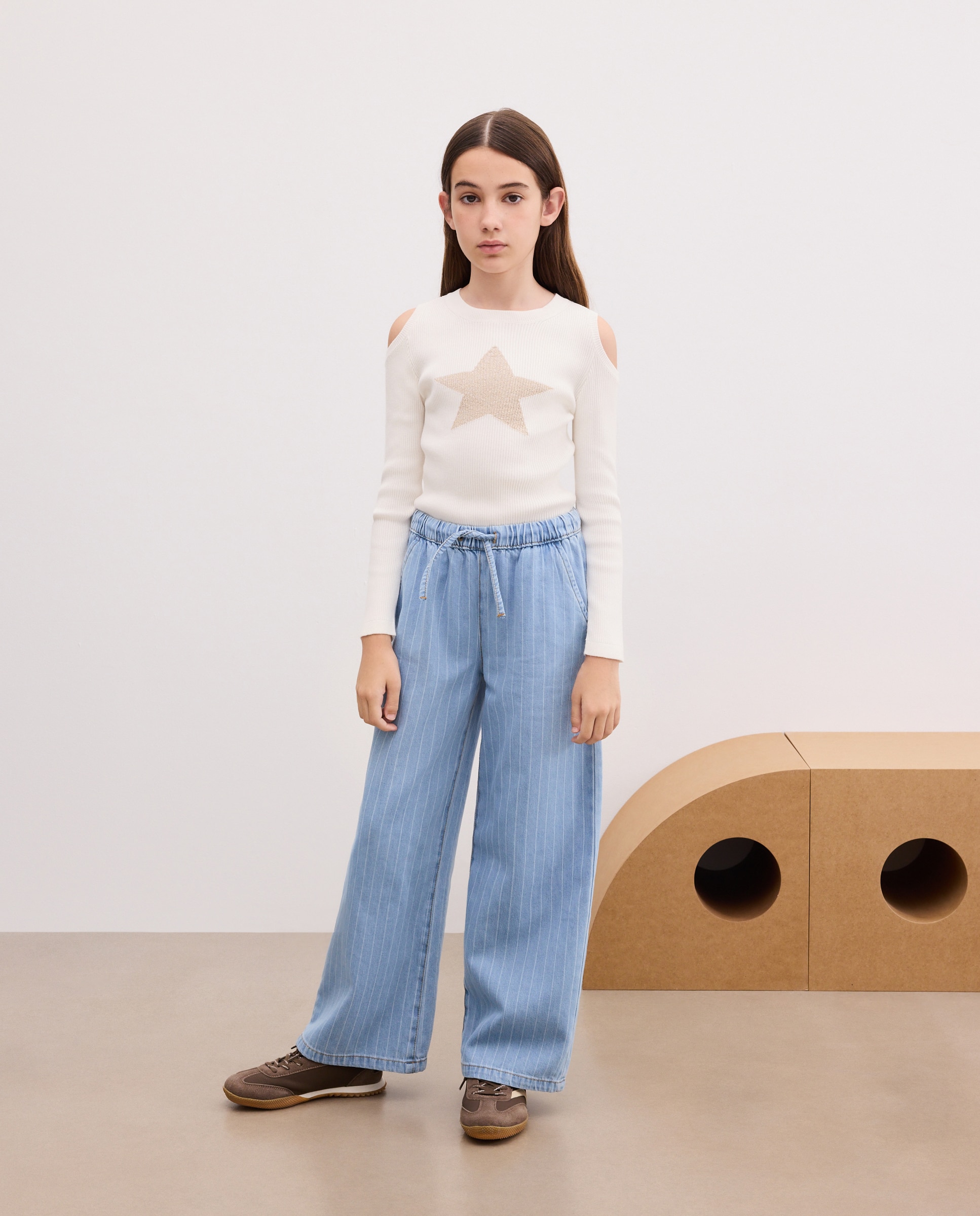 Imagem 0 de Jeans Wide Leg com Cós Elástico