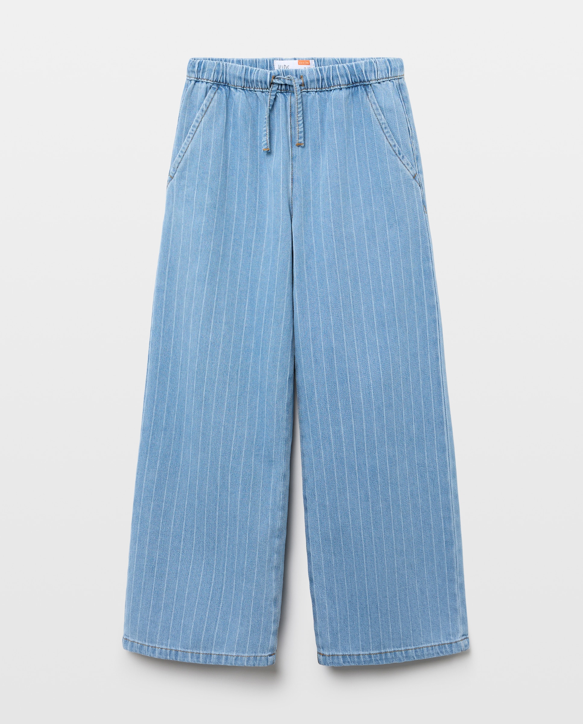 Jeans Wide Leg com Cós Elástico Cerúleo-4