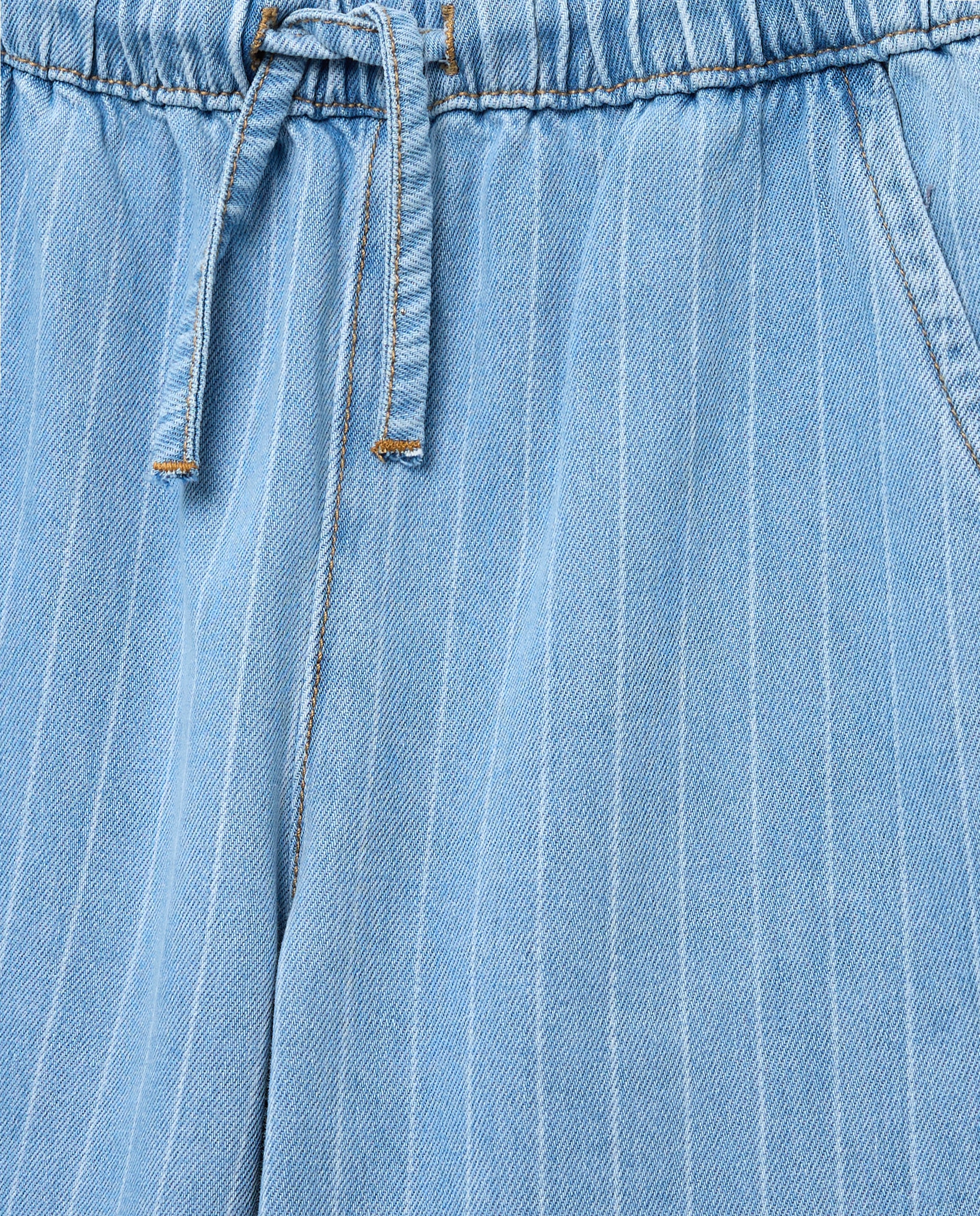 Jeans Wide Leg com Cós Elástico Cerúleo-5