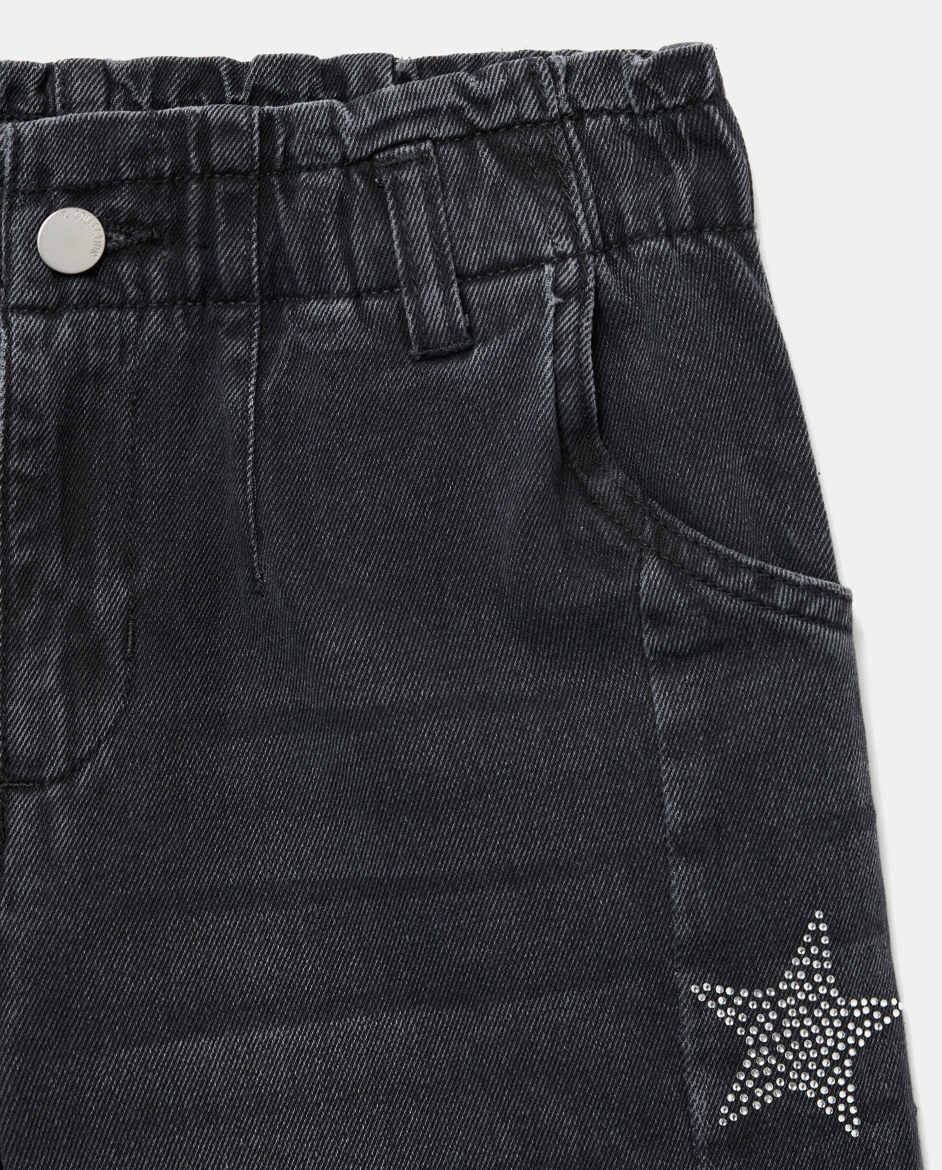 Pantalón denim fantasía laterales en glitter de niña wide leg - Kids El Corte Inglés - Negro intenso Negro intenso-5