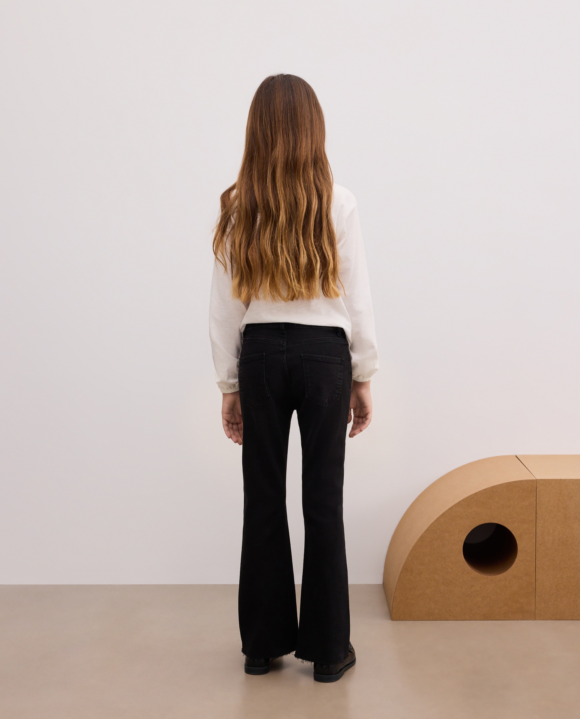 Pantalón denim flare all over irregular strasses de niña - Kids El Corte Inglés - Negro intenso Negro intenso-3
