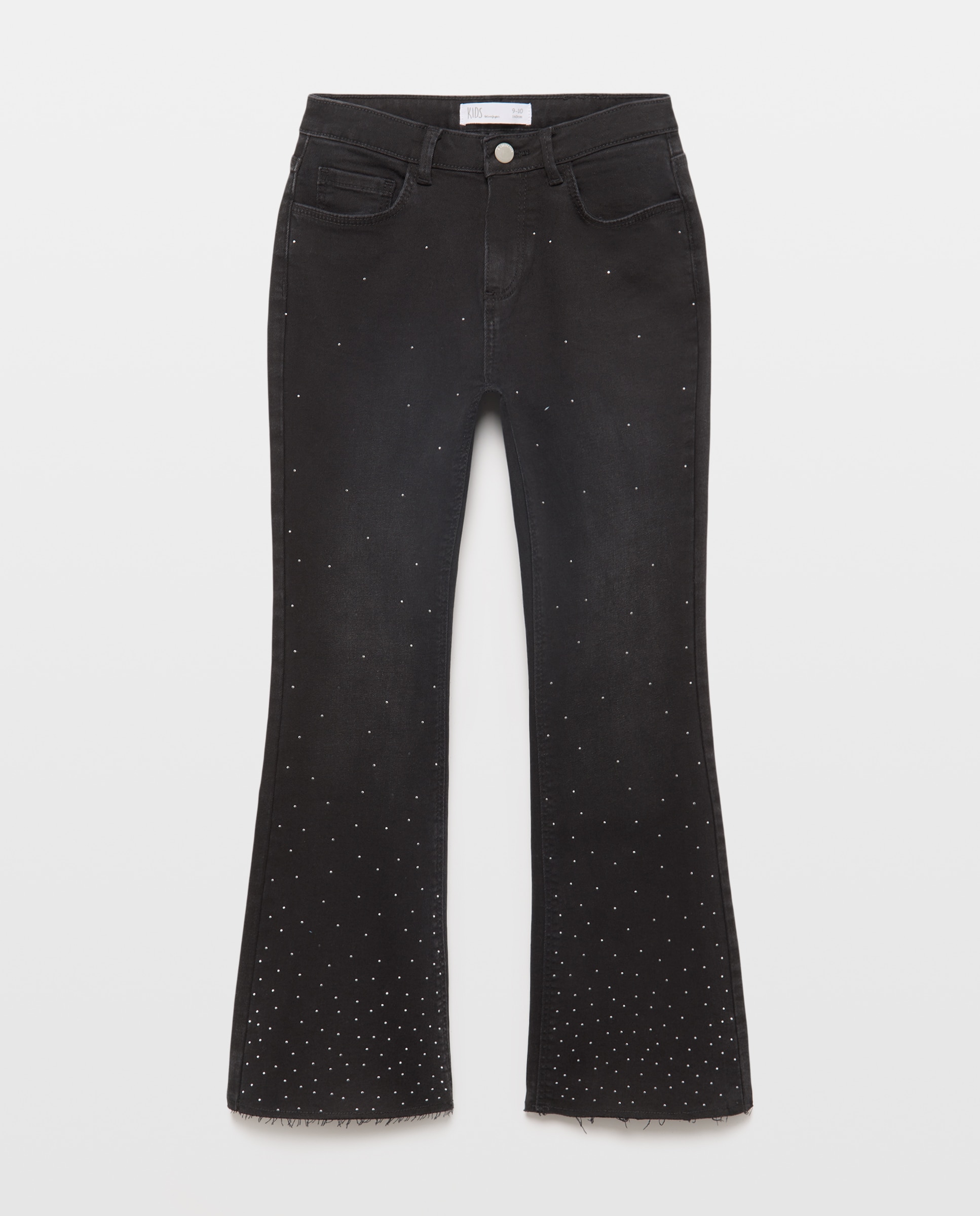 Pantalón denim flare all over irregular strasses de niña - Kids El Corte Inglés - Negro intenso Negro intenso-4