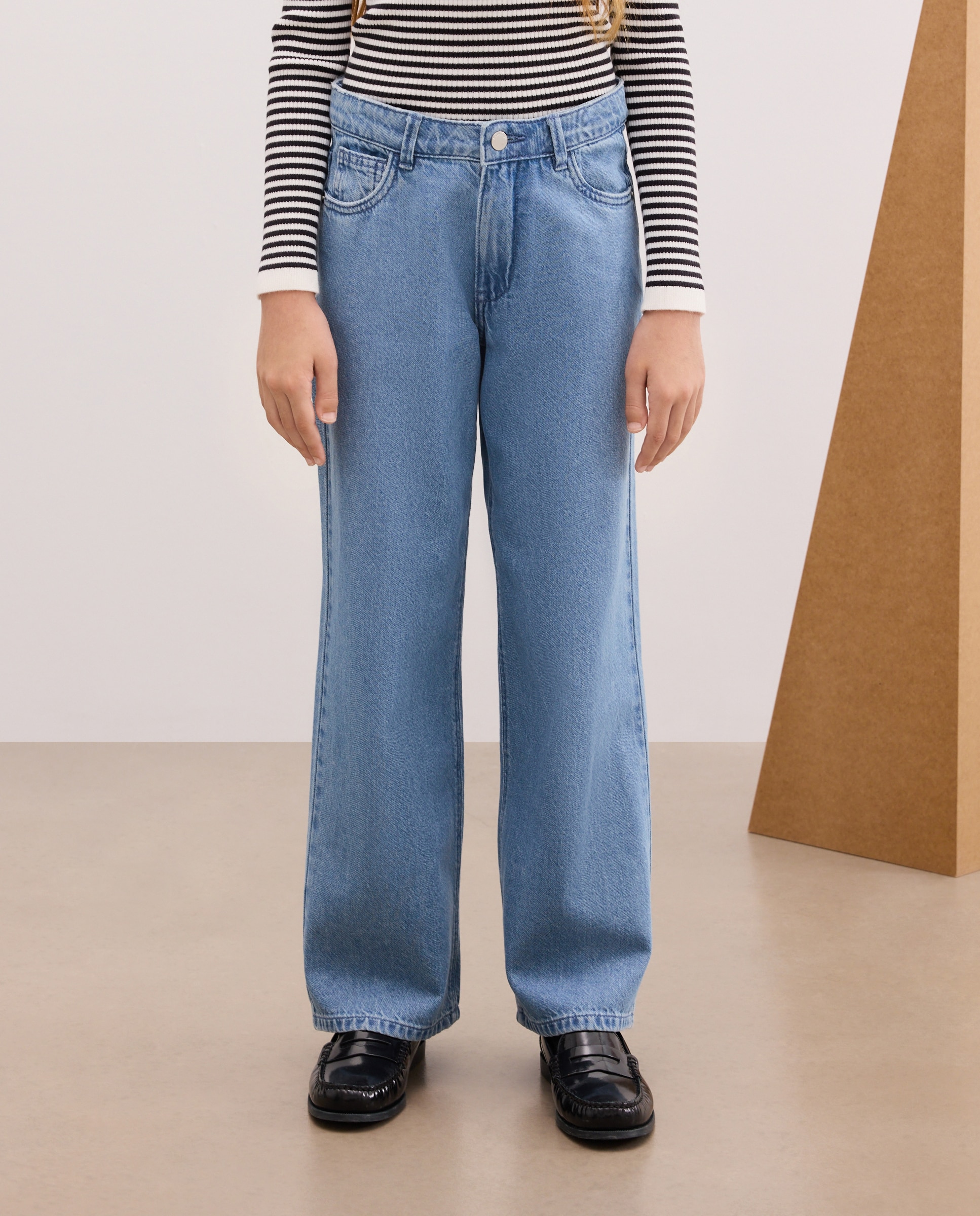 Jeans com Estrelas nos Bolsos de Trás de Criança Azul pálido-2