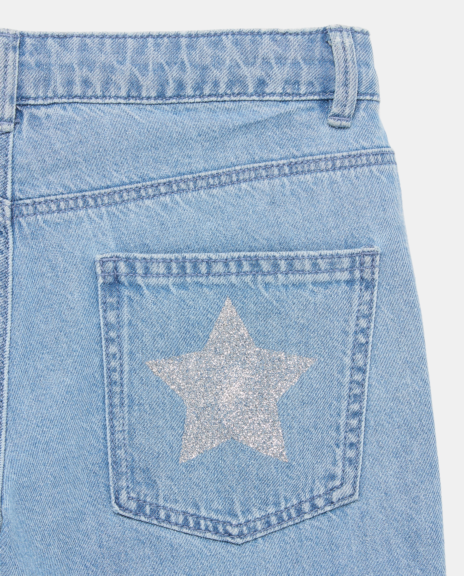 Jeans com Estrelas nos Bolsos de Trás de Criança Azul pálido-5