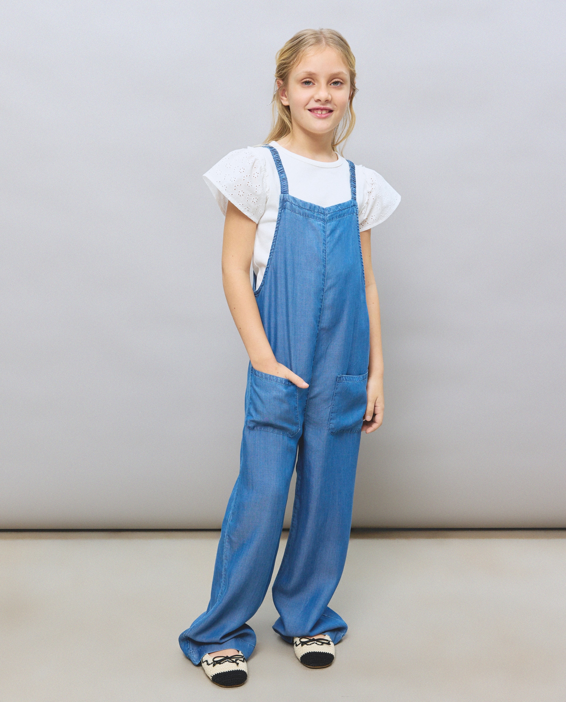 Jardineiras de Ganga em Tencel Kids El Corte Inglés Azul pálido-1