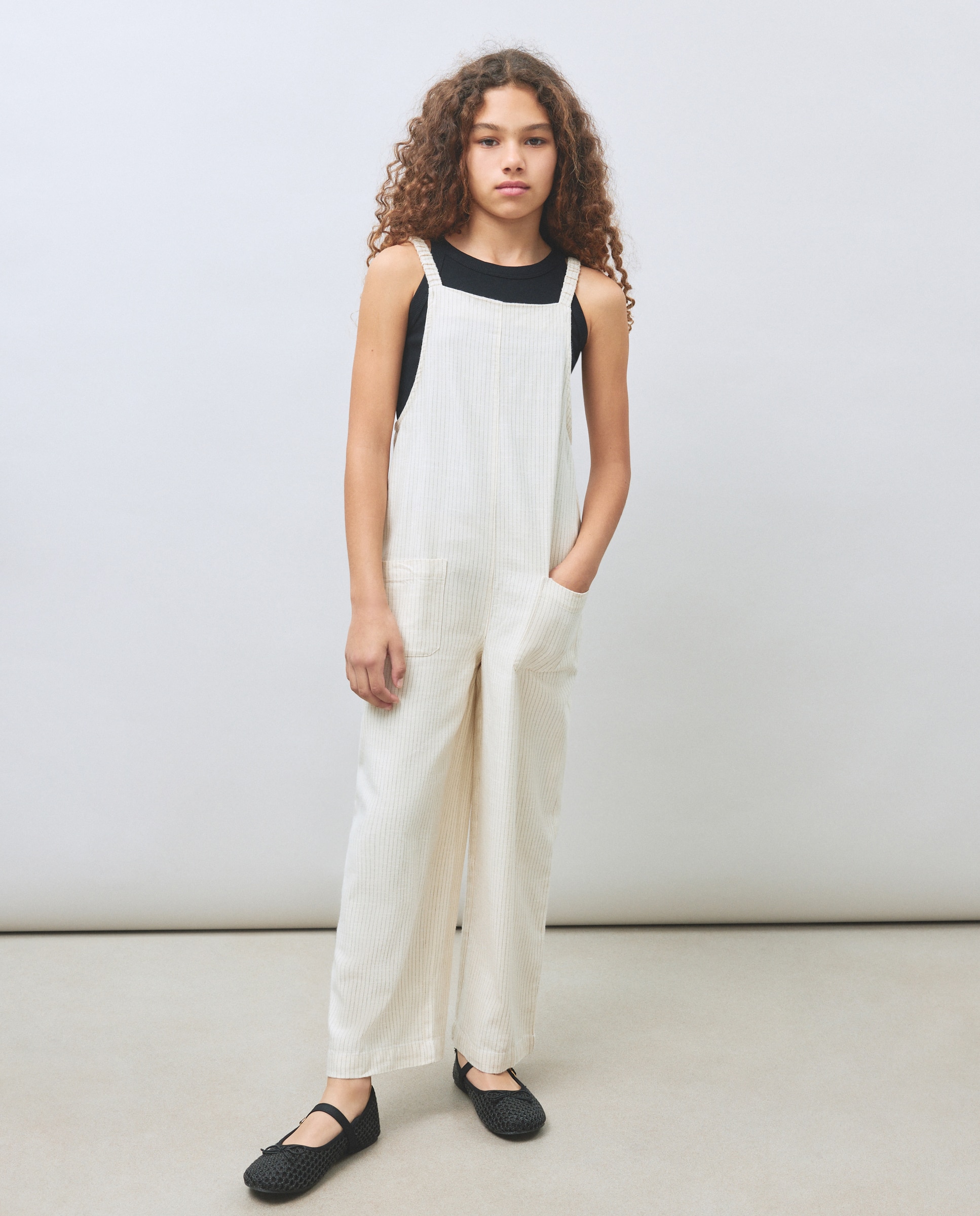 Jardineiras com Bolsos Branco-2