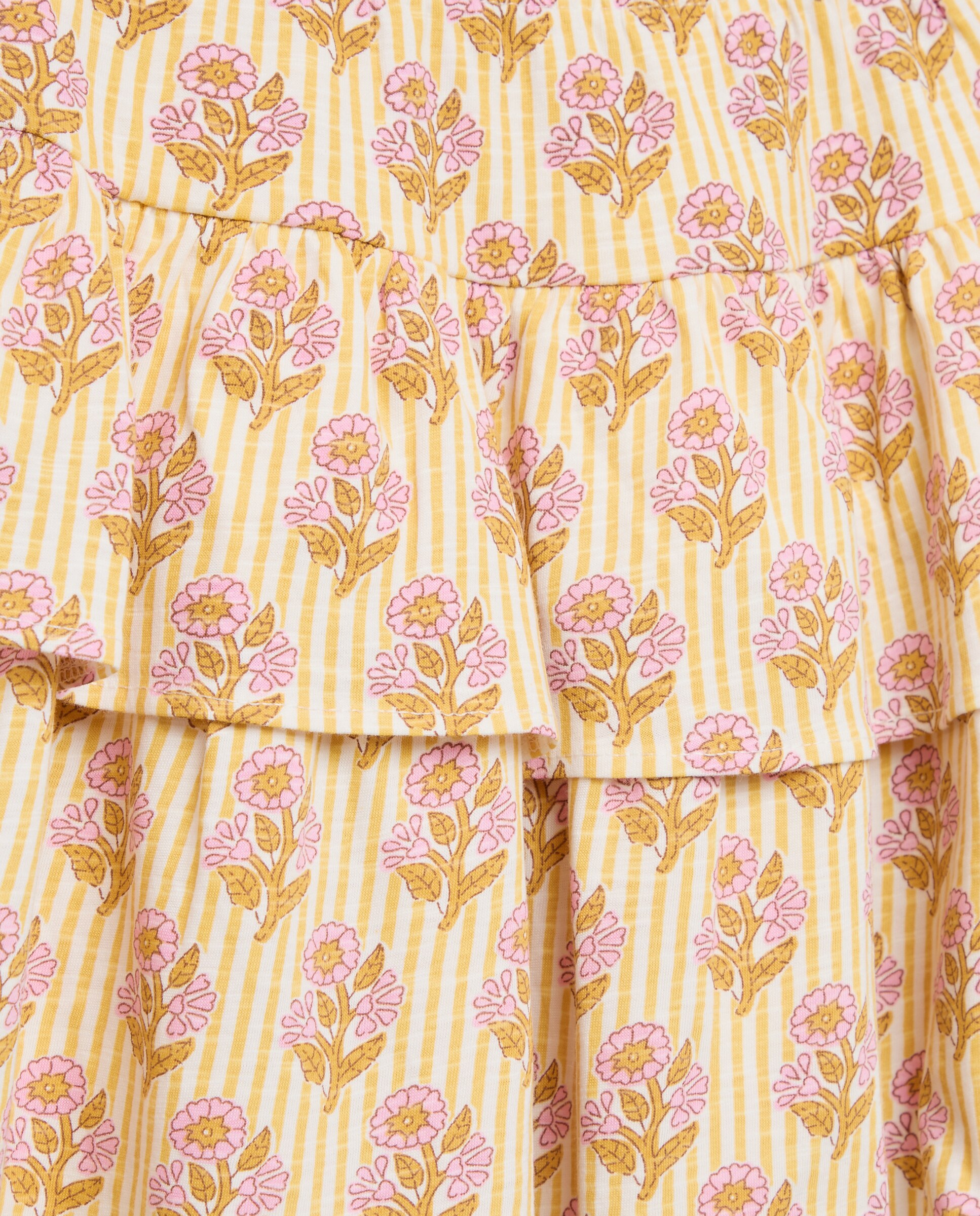 Falda slub de niña con doble volante - Kids El Corte Inglés - Amarillo Amarillo-5
