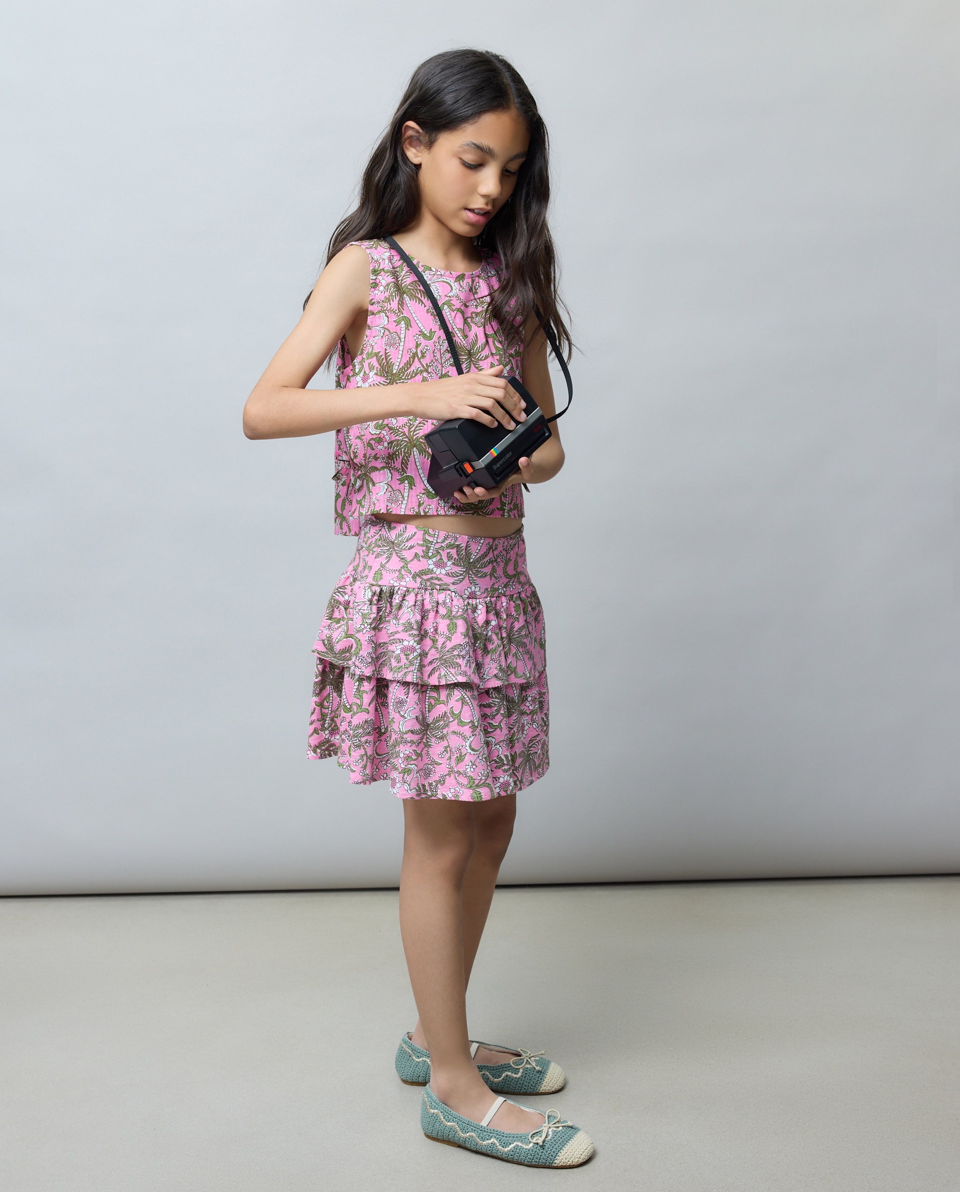 Saia Slub com Folho Duplo Kids El Corte Inglés Rosa-1