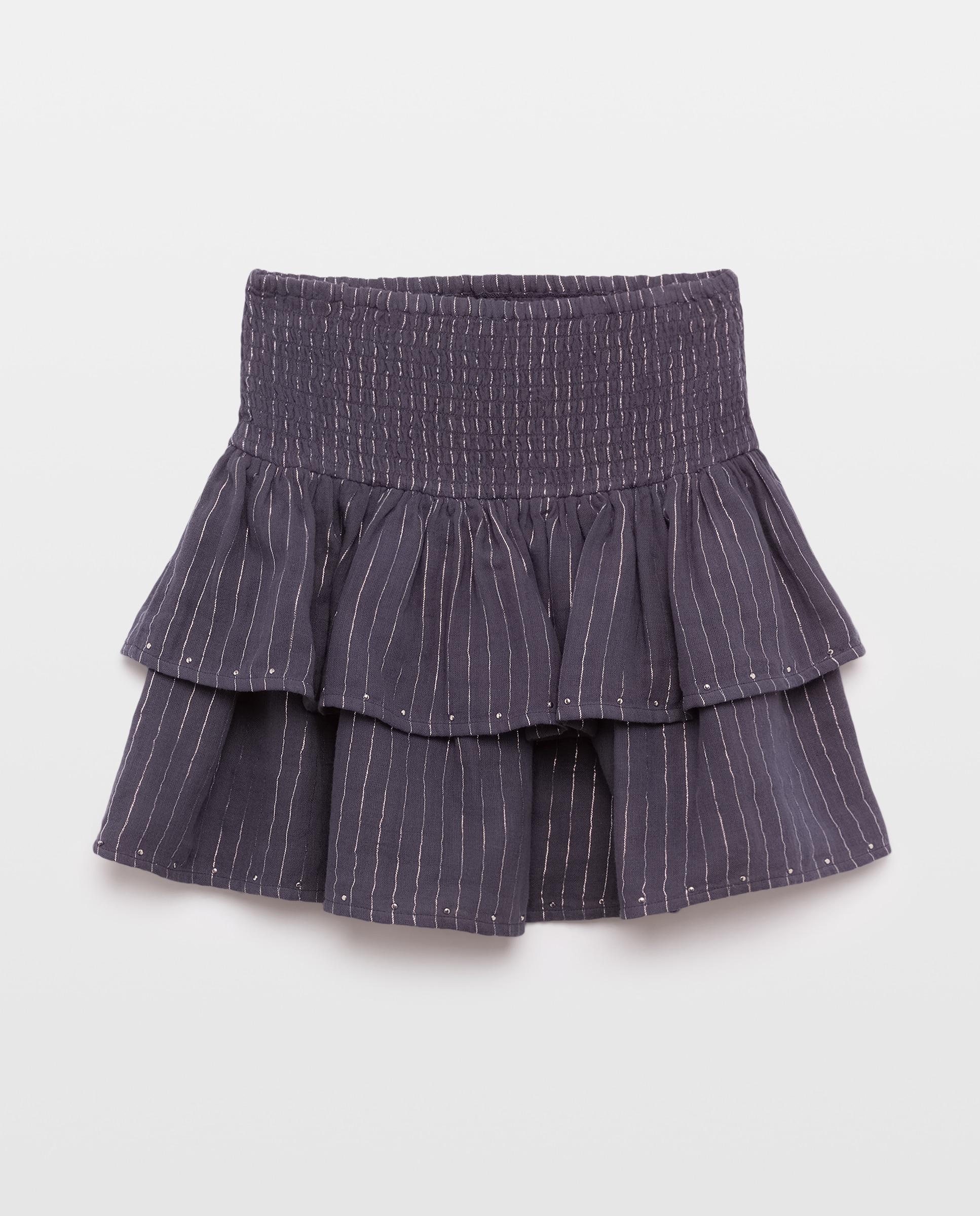 Falda de niña volantes con tacha en gasa doble con lurex - Kids El Corte Inglés - 830 Antracita 830 Antracita-4