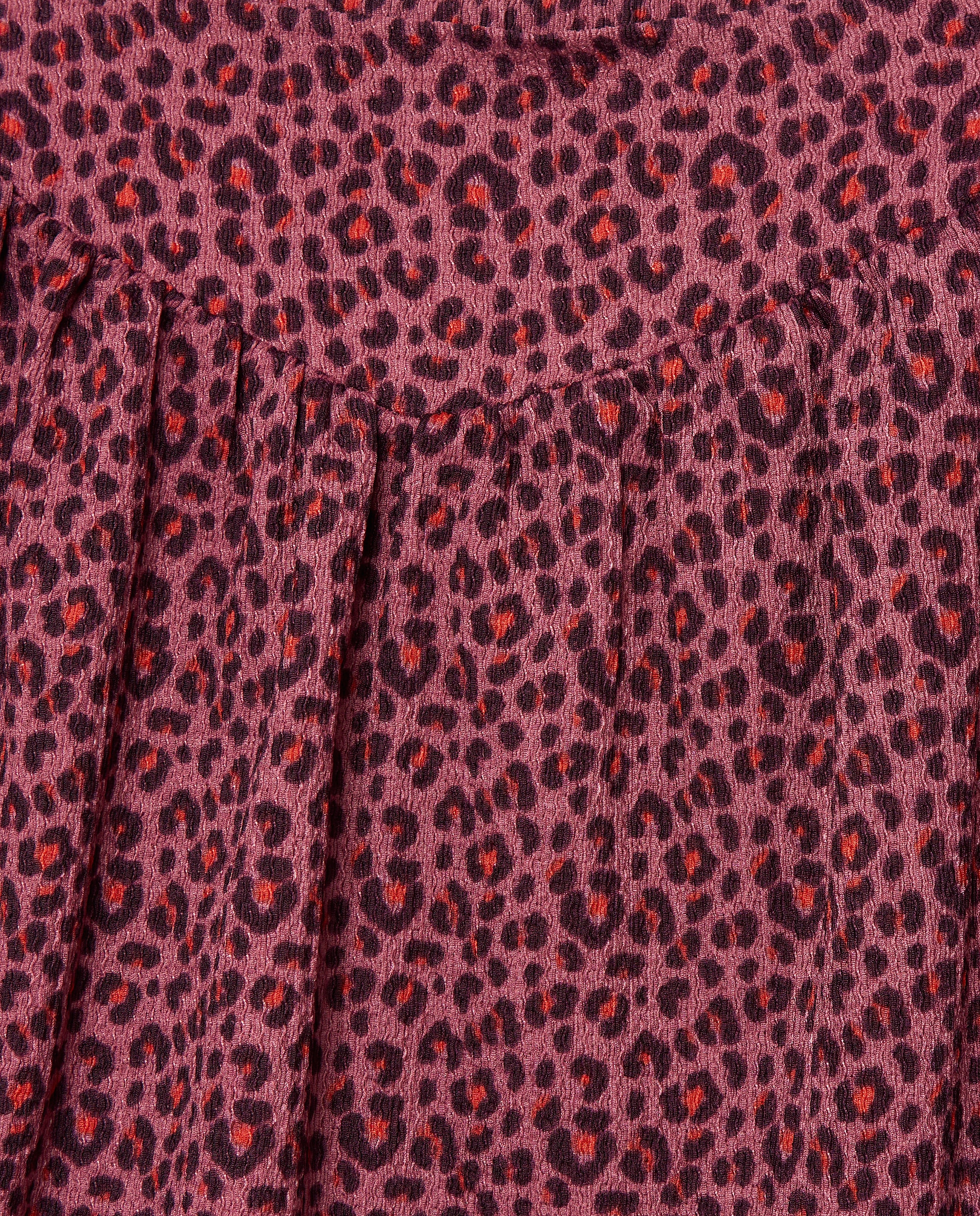 Saia Knit Crinkled com Animal Print Rosa-2
