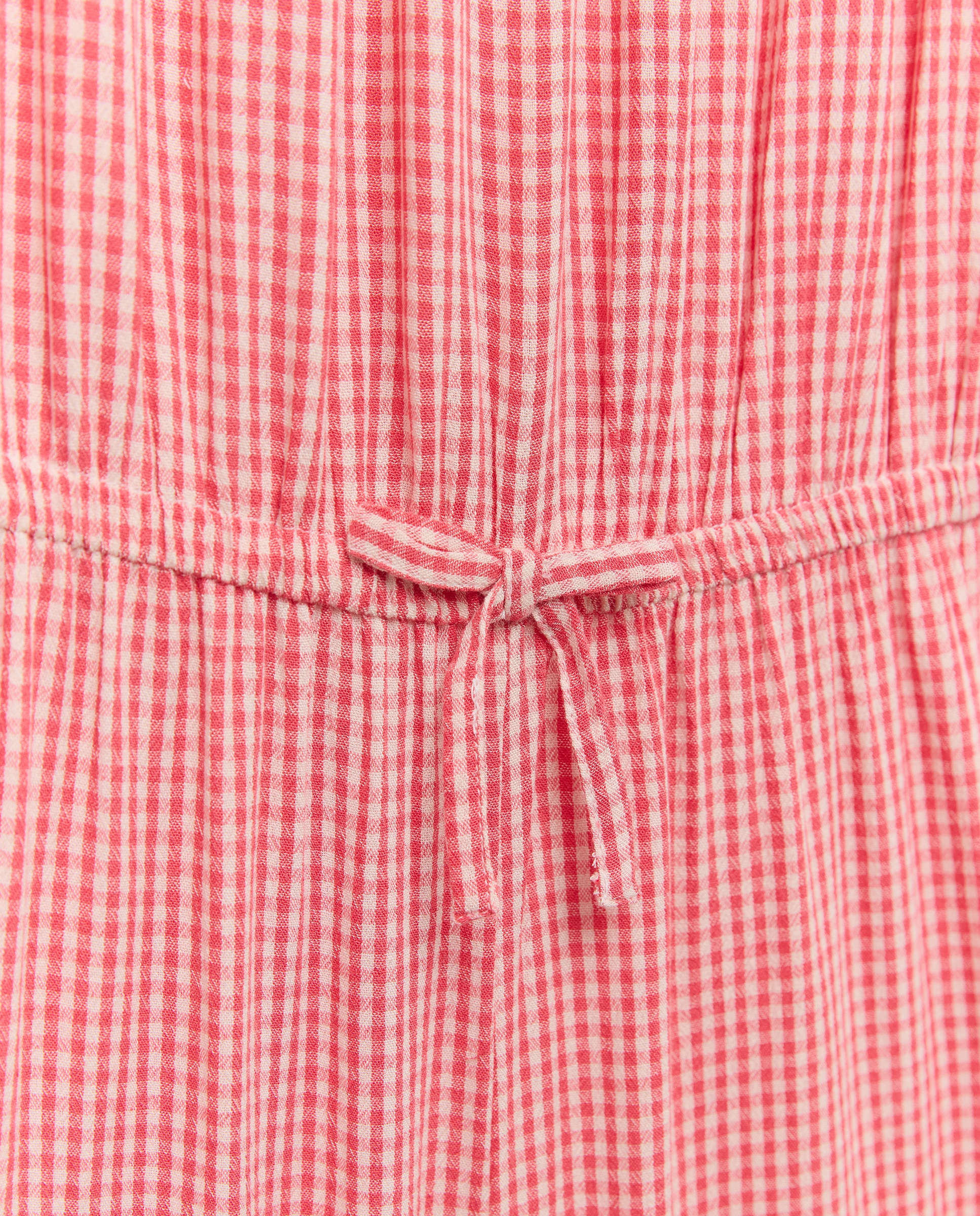 Macacão de Manga pelo Cotovelo e Alças Vichy Vermelho-6