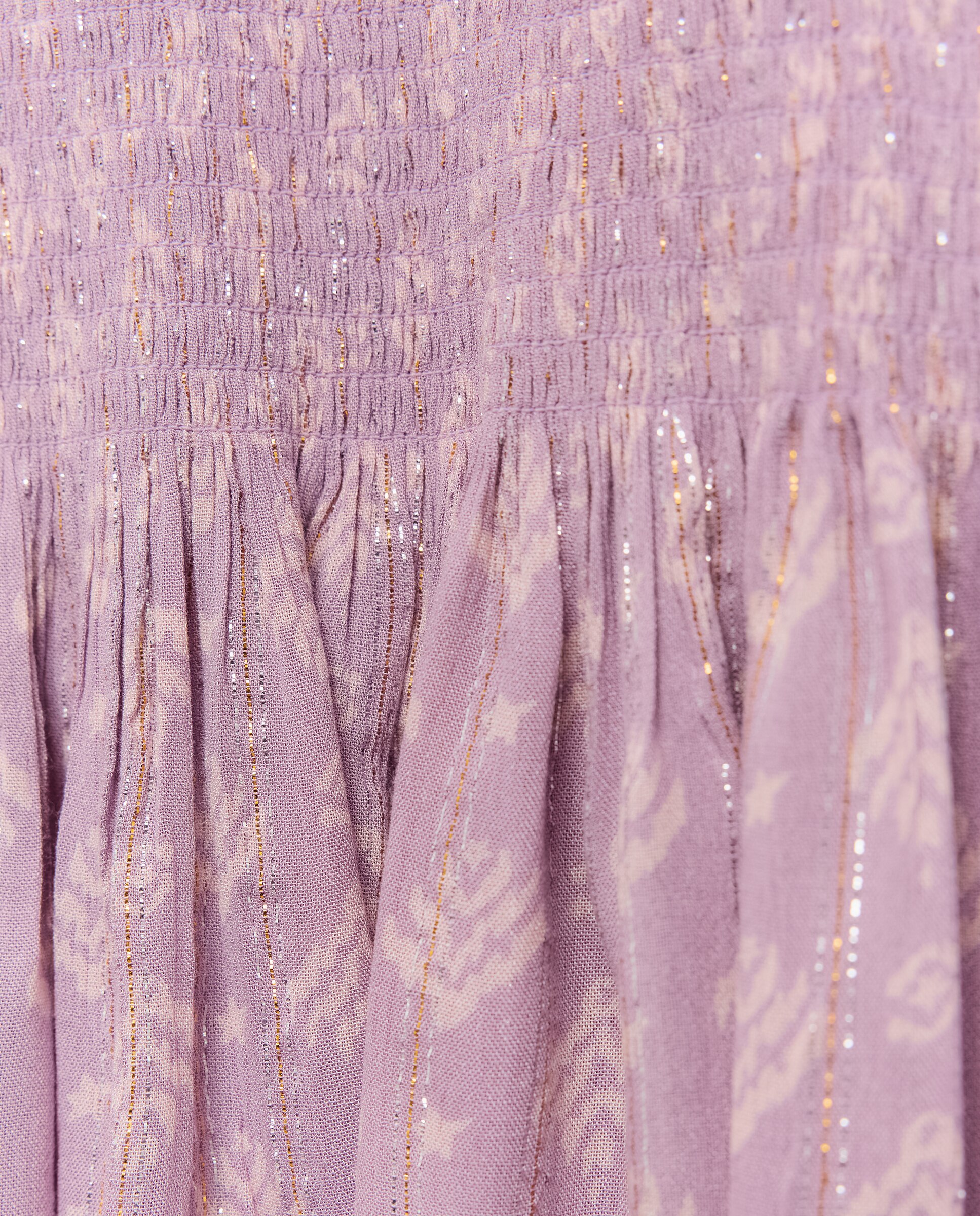 Vestido de Manga Comprida Estampado com Fio Metalizado e Engomado até à Anca Kids El Corte Inglés Rosa-5
