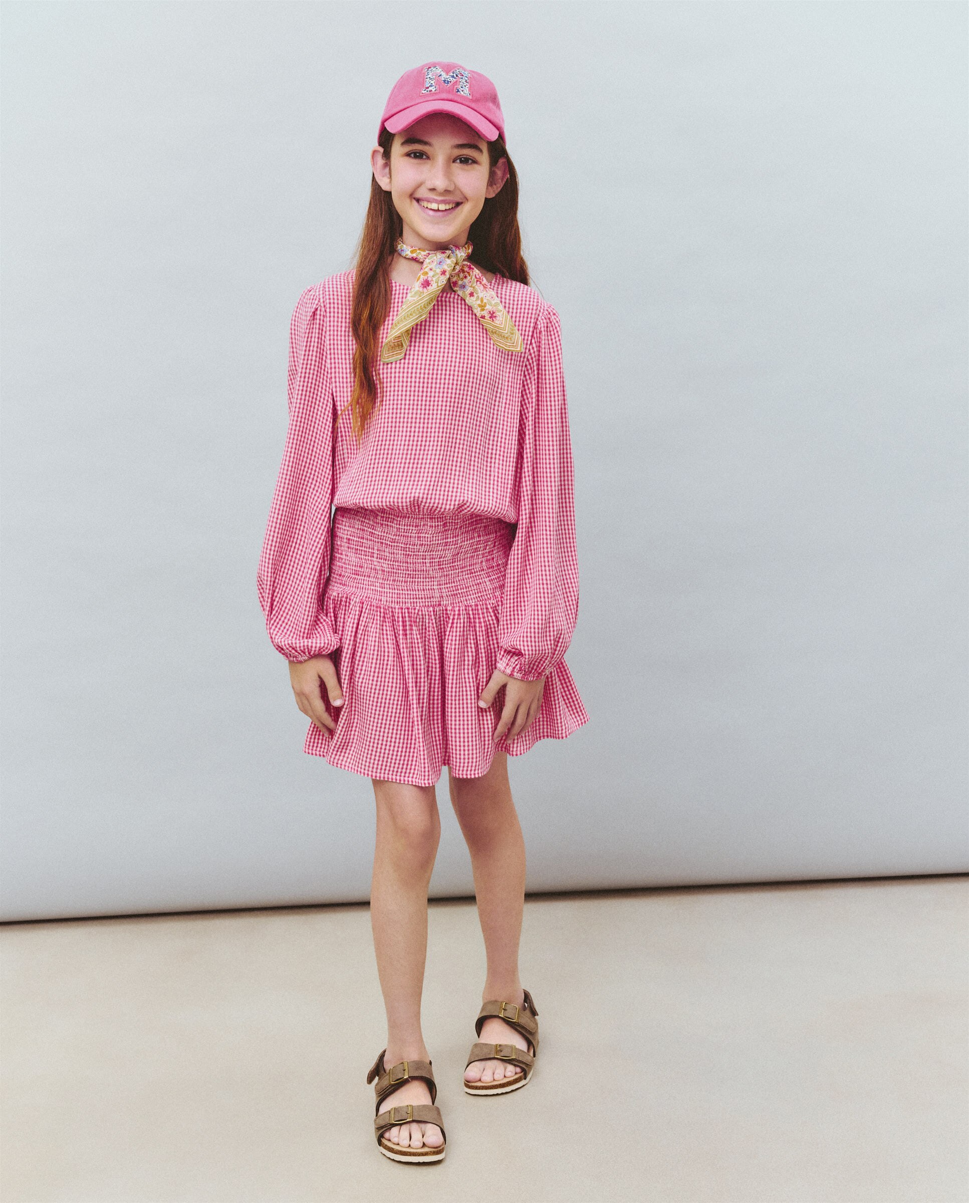 Imagem 0 de Vestido de Viscose com Manga Comprida, Smock na Cintura e Fantasia