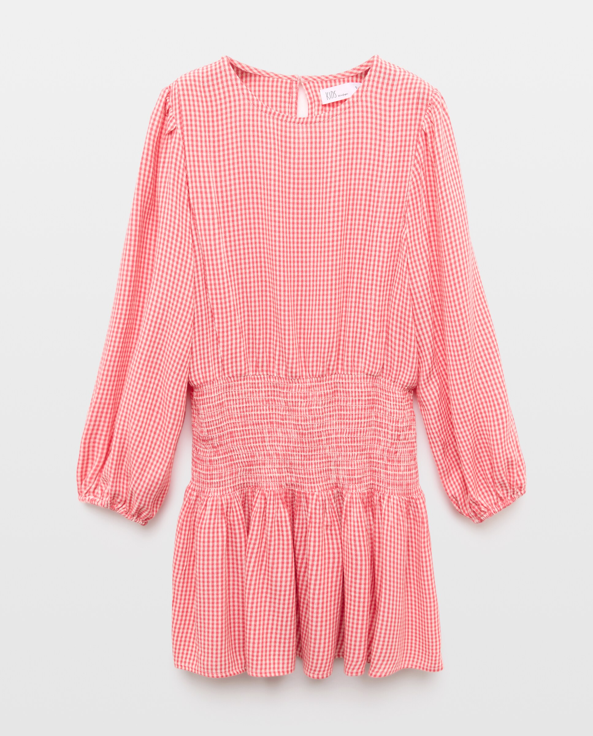 Vestido de Viscose com Manga Comprida, Smock na Cintura e Fantasia Kids El Corte Inglés Vermelho-5