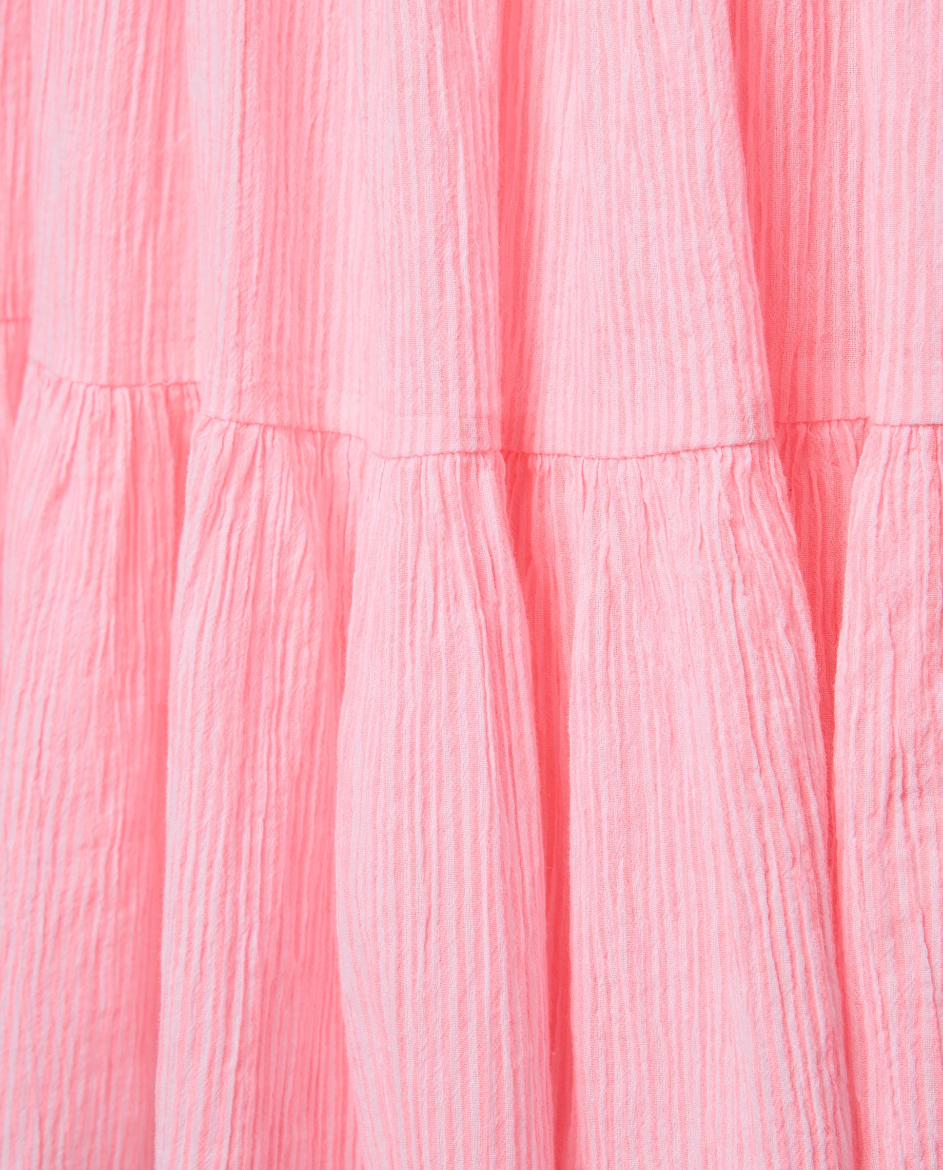 Vestido de Alças às Riscas em Crepe de Algodão Kids El Corte Inglés Rosa-6