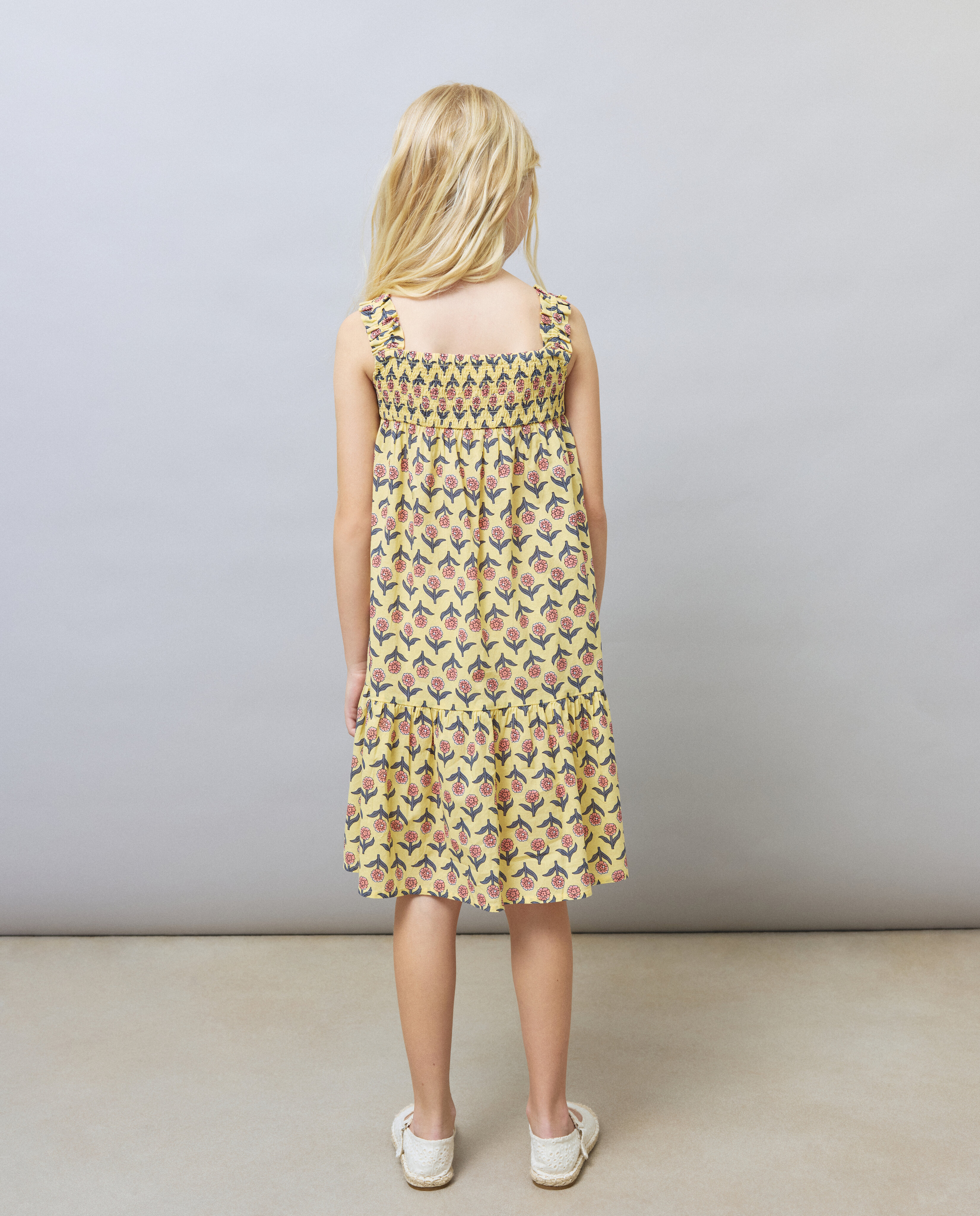 Vestido de Alças com Tinta Metálica Kids El Corte Inglés Amarelo-3