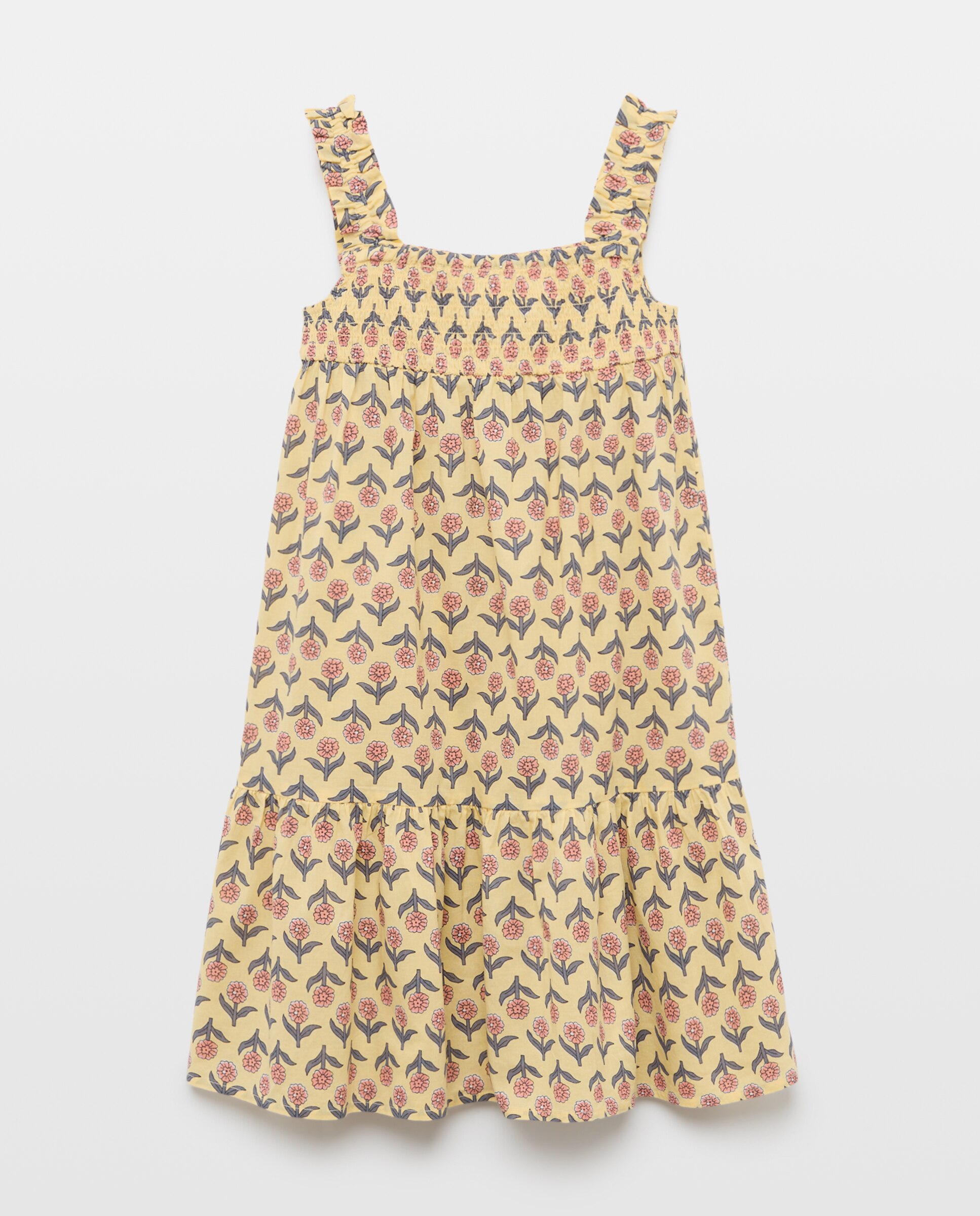 Vestido de Alças com Tinta Metálica Kids El Corte Inglés Amarelo-5