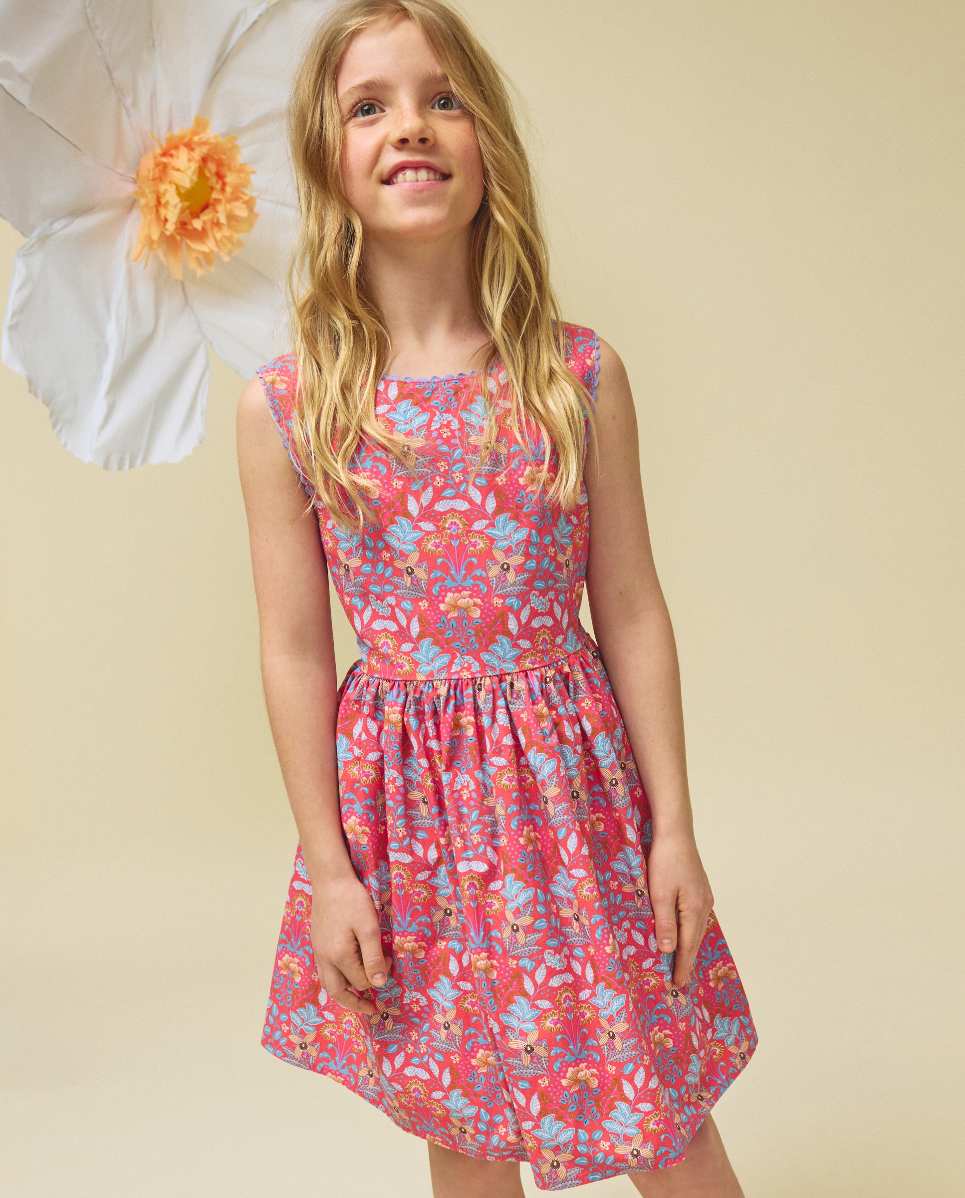 Vestido de Popelina com Costas Cruzadas Kids El Corte Inglés Vermelho-2