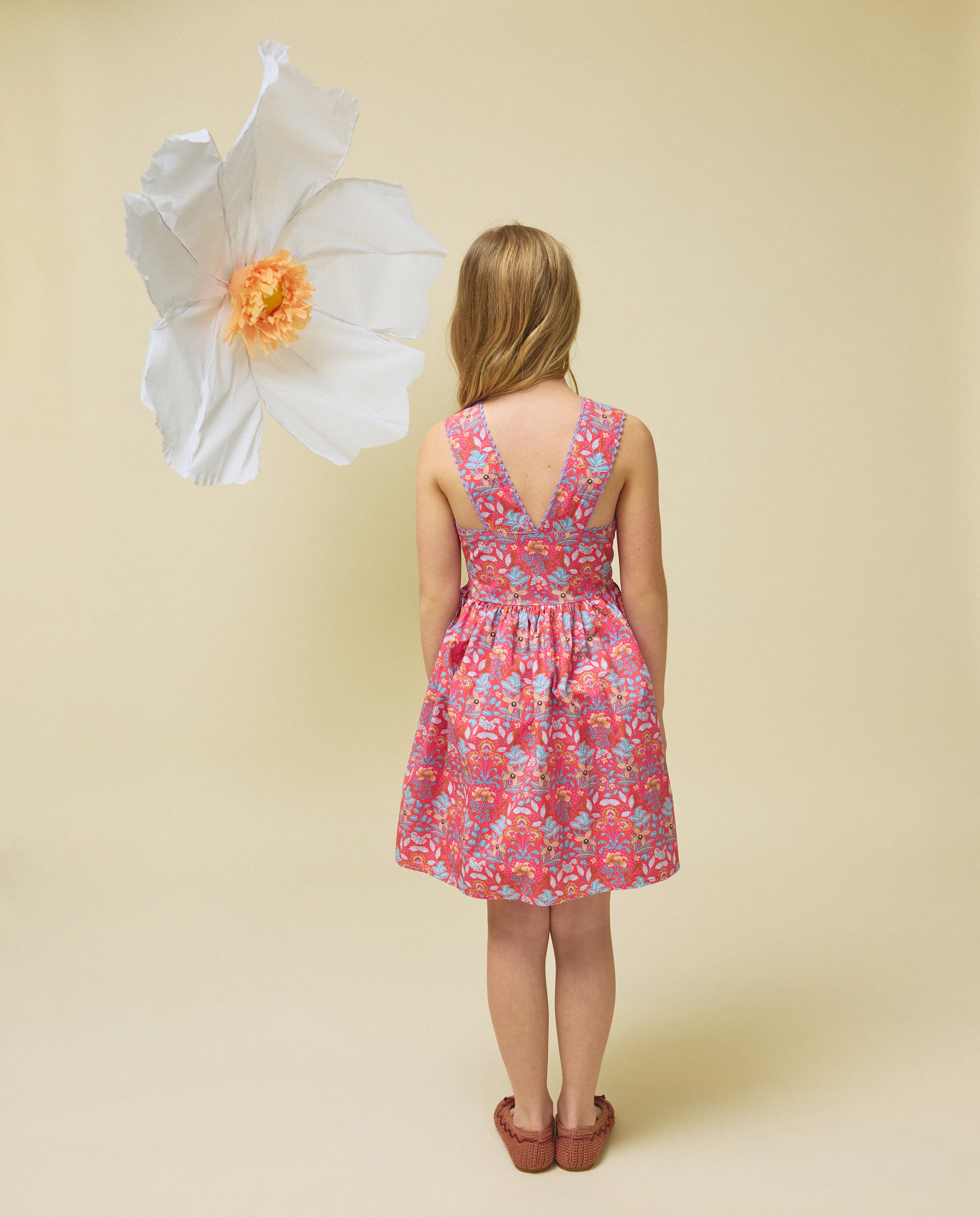 Vestido de Popelina com Costas Cruzadas Kids El Corte Inglés Vermelho-3