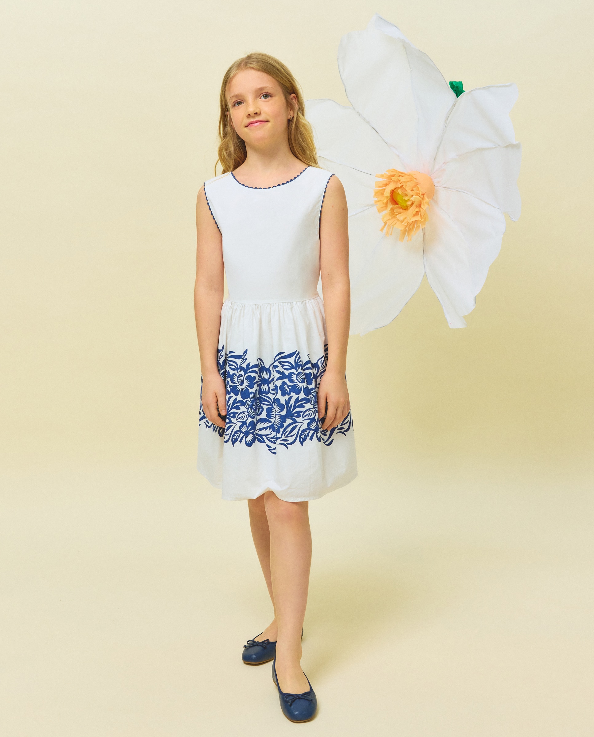 Vestido de Popelina com Costas Cruzadas Branco-2