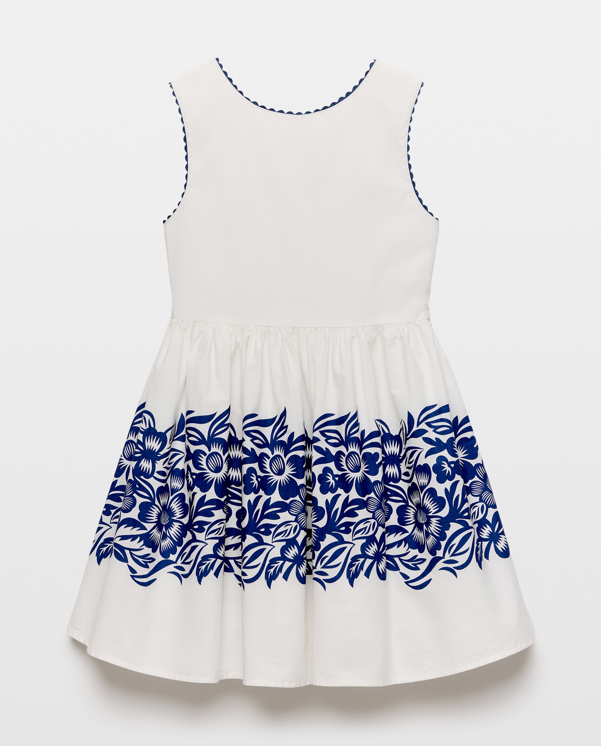 Vestido de Popelina com Costas Cruzadas Branco-4