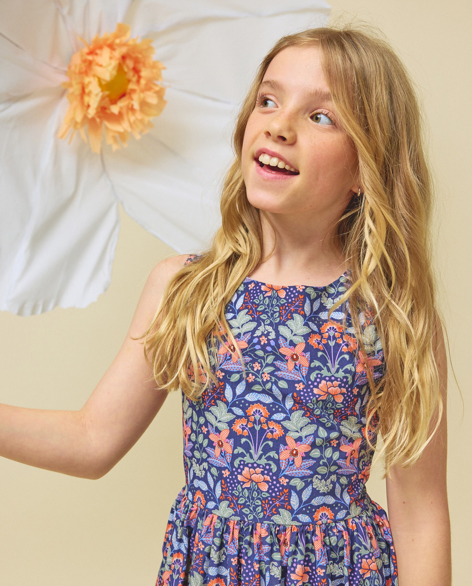 Vestido de Popelina com Costas em V Kids El Corte Inglés Azul-2