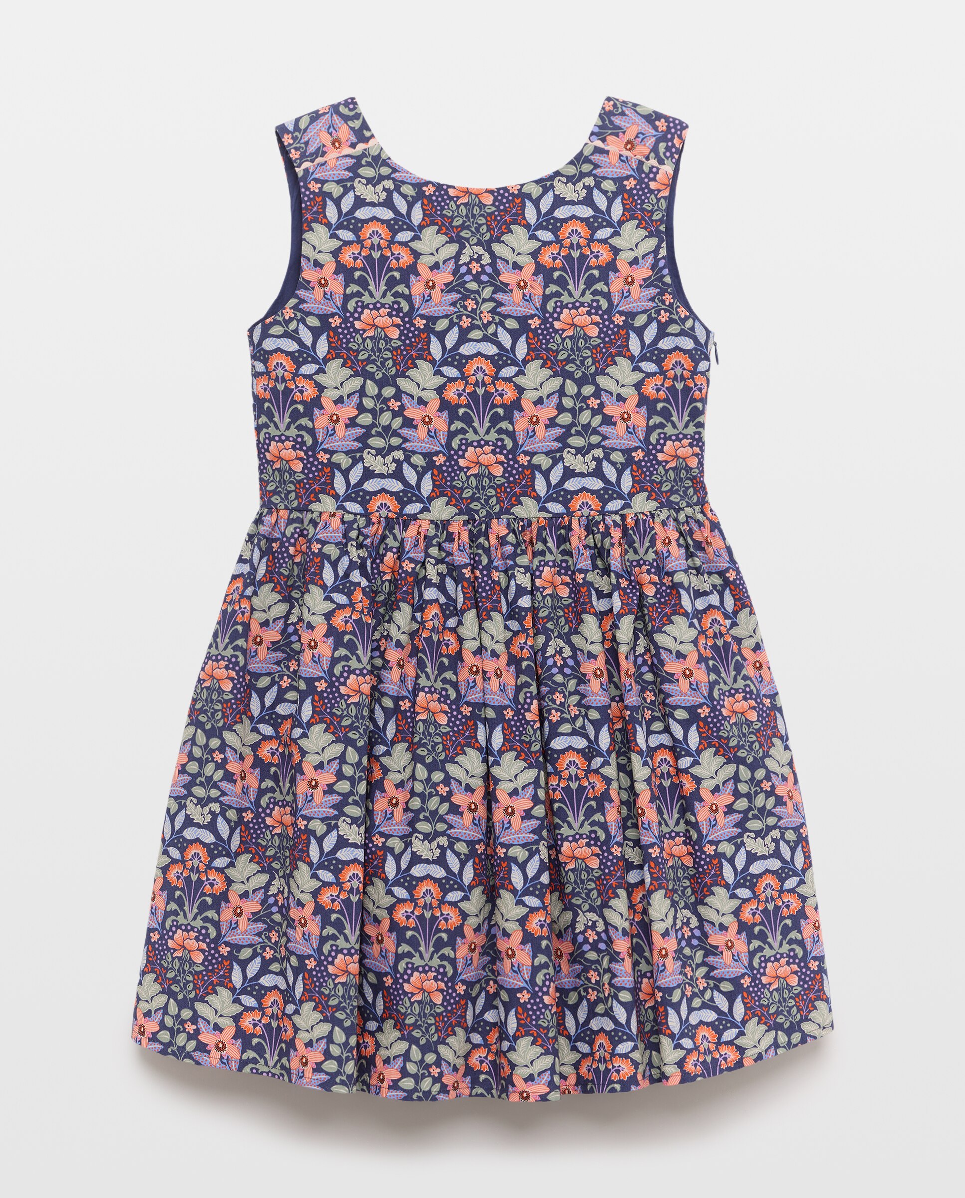 Vestido de Popelina com Costas em V Kids El Corte Inglés Azul-4