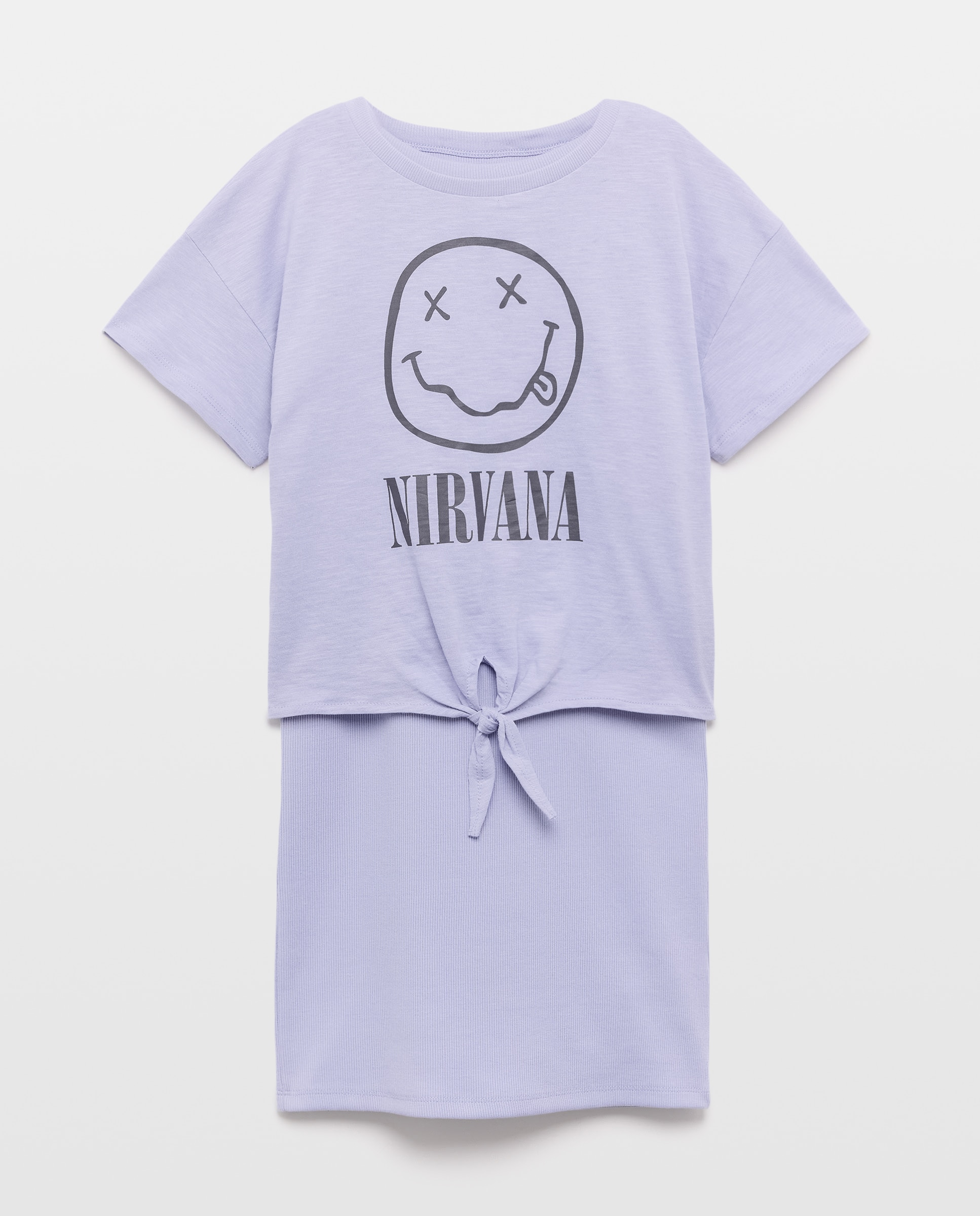 Vestido com Estampado Nirvana e Tie Dye Kids El Corte Inglés Rosa-5