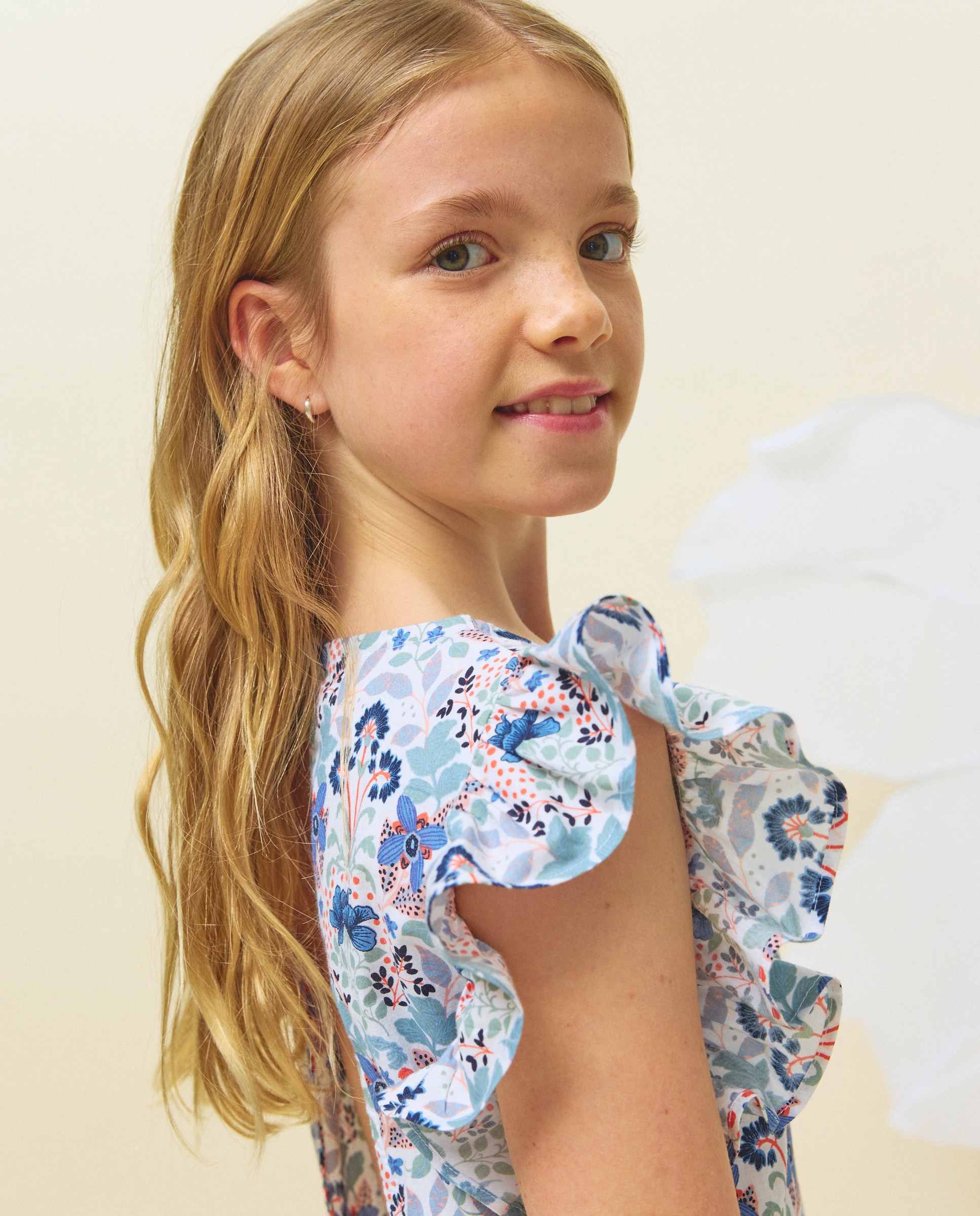 Vestido de Popelina com Costas Abertas Kids El Corte Inglés Branco-4