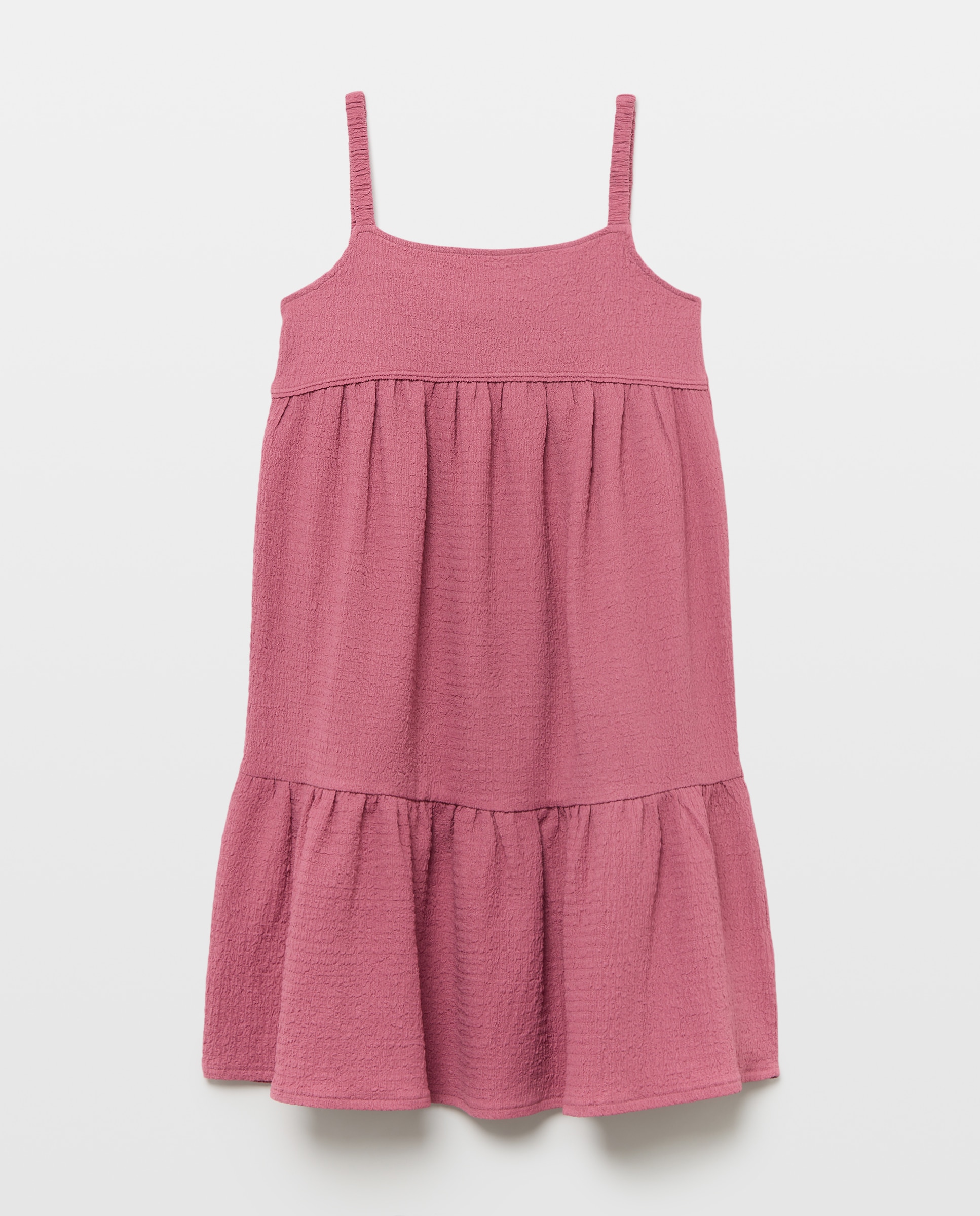 Vestido de Alças em Wrinkled Polyester com Costas Descobertas Cruzadas Kids El Corte Inglés Ameixa-5