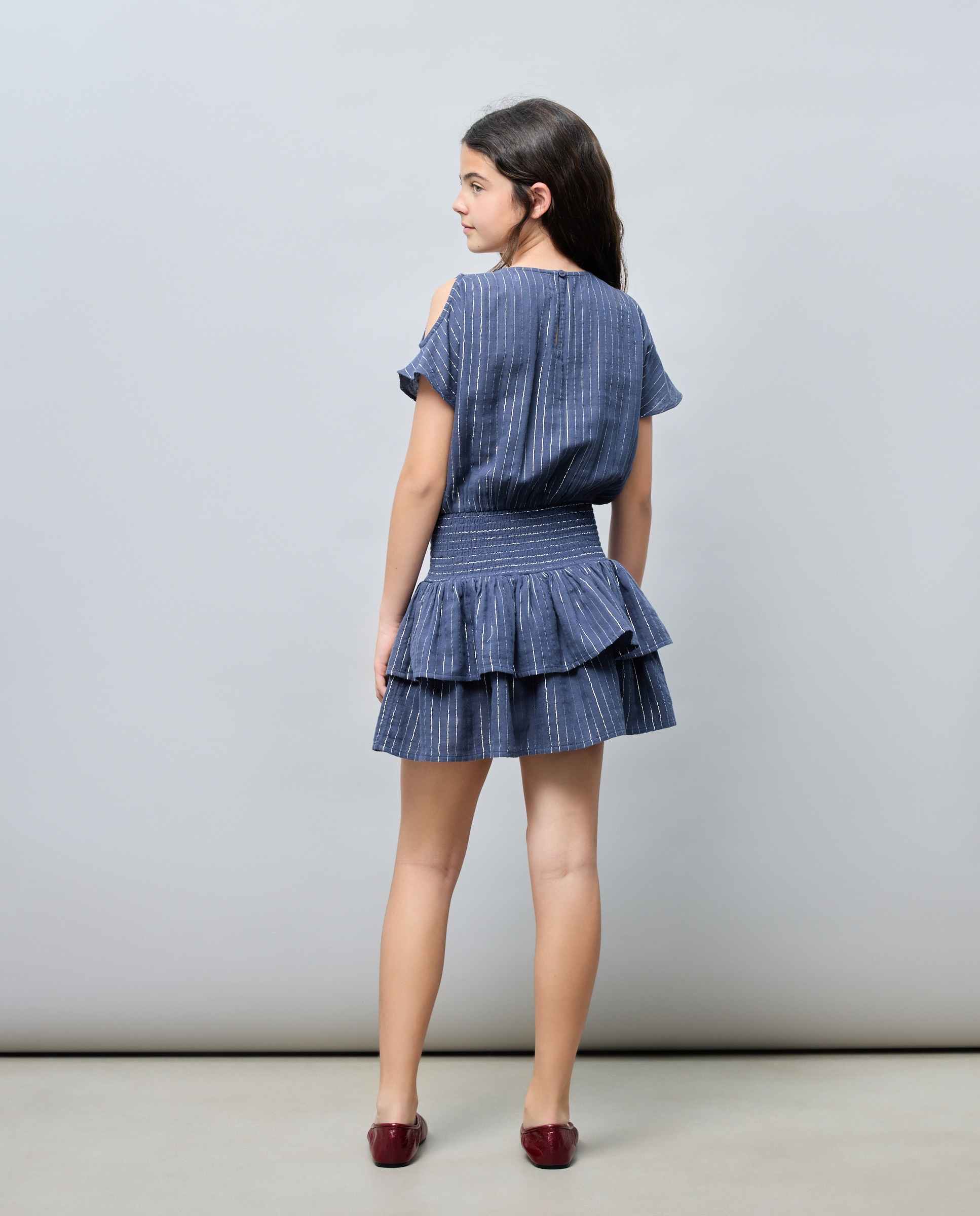 Vestido de niña manga corta cut out en hombro - Kids El Corte Inglés - 830 Antracita 830 Antracita-3