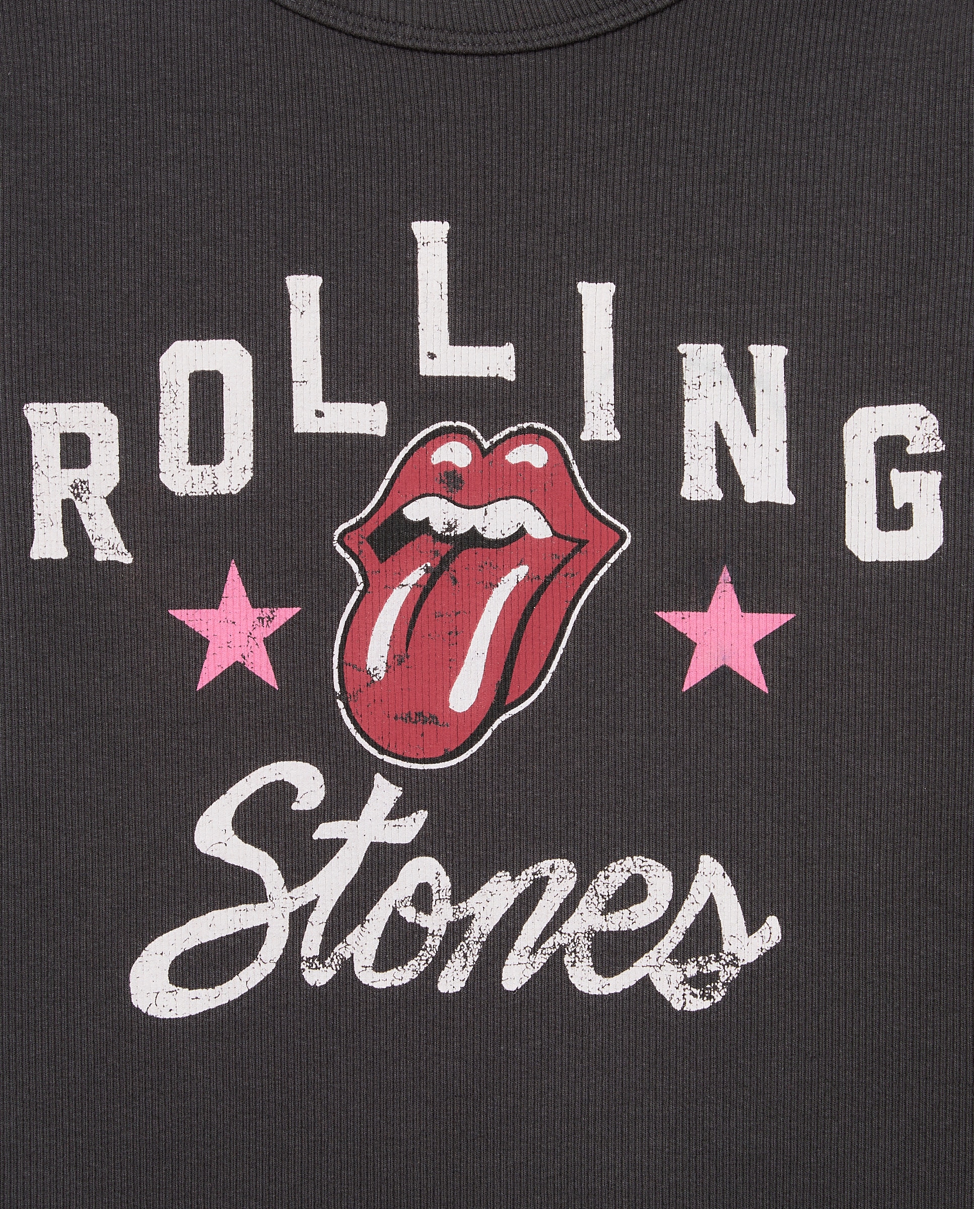 Vestido Midi Canelado com Estampado Rolling Stones à Frente Cinzento-5