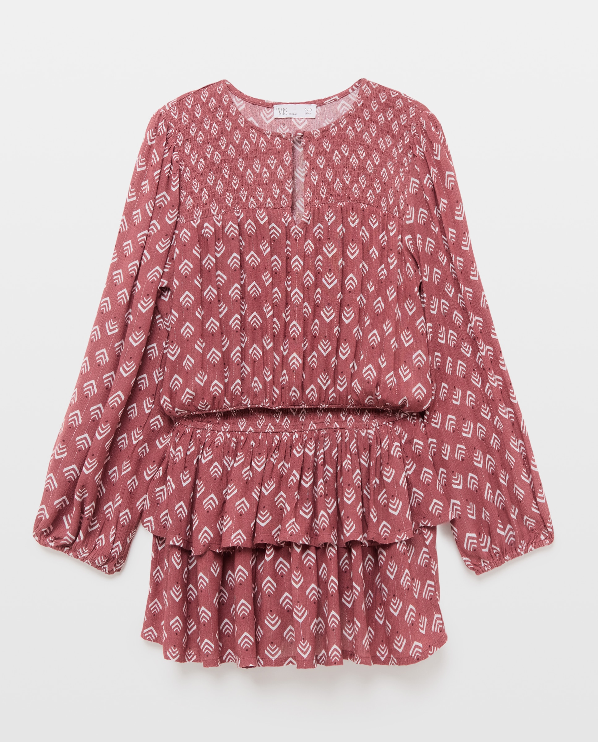 Imagen 4 de Vestido manga larga gomas cintura all over print y doble volante de niña - Kids El Corte Inglés - Rosa Rosa