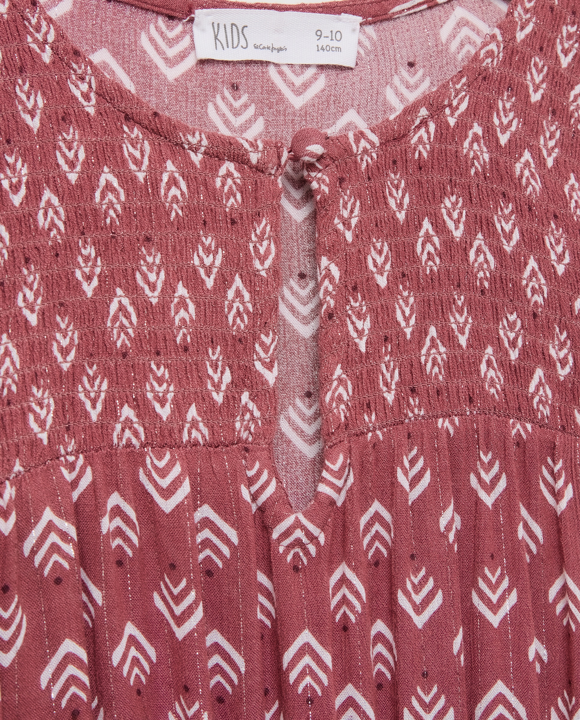 Imagen 5 de Vestido manga larga gomas cintura all over print y doble volante de niña - Kids El Corte Inglés - Rosa Rosa