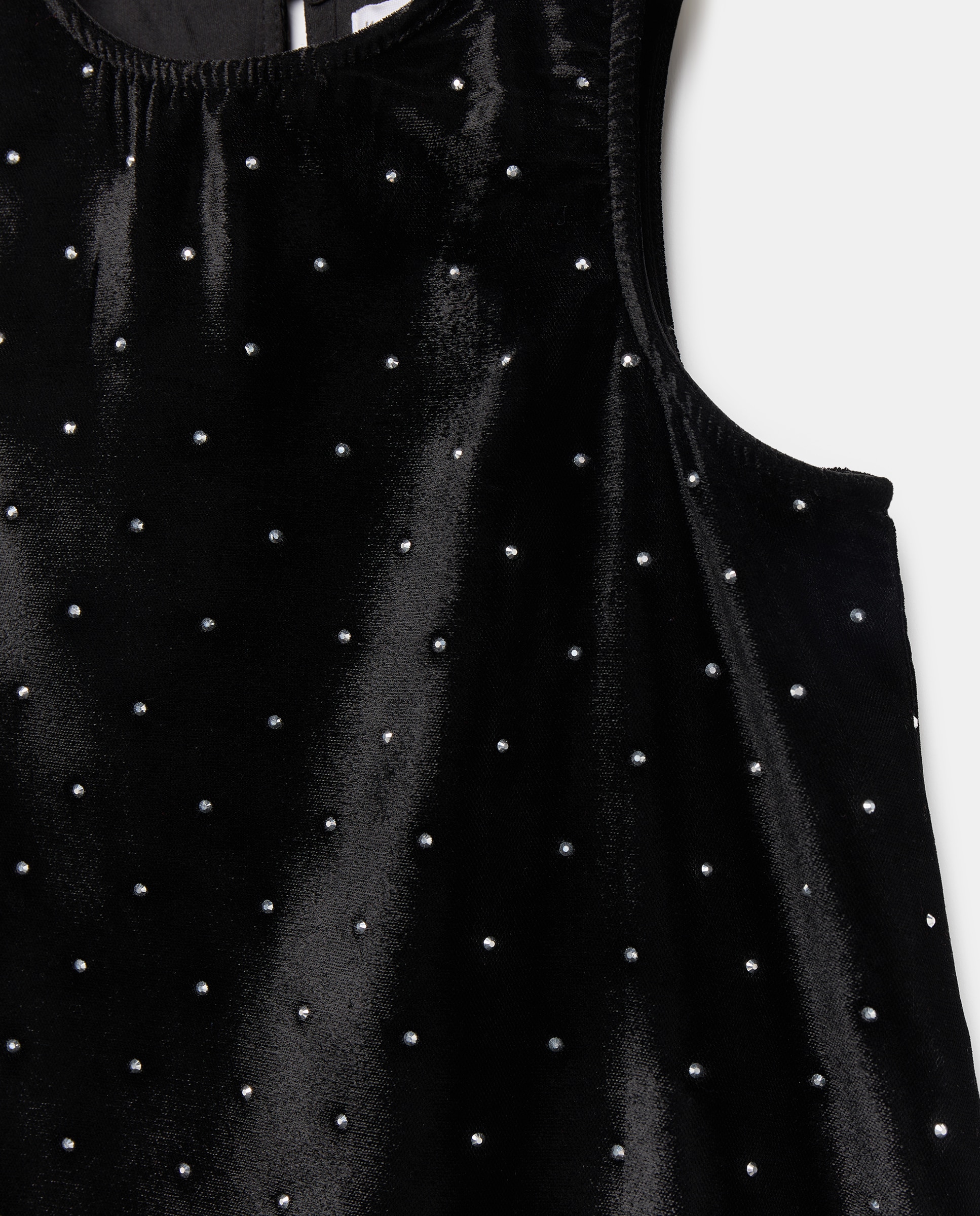 Vestido de niña fiesta manga corta terciopelo con mini studs - Kids El Corte Inglés - Negro Negro-5