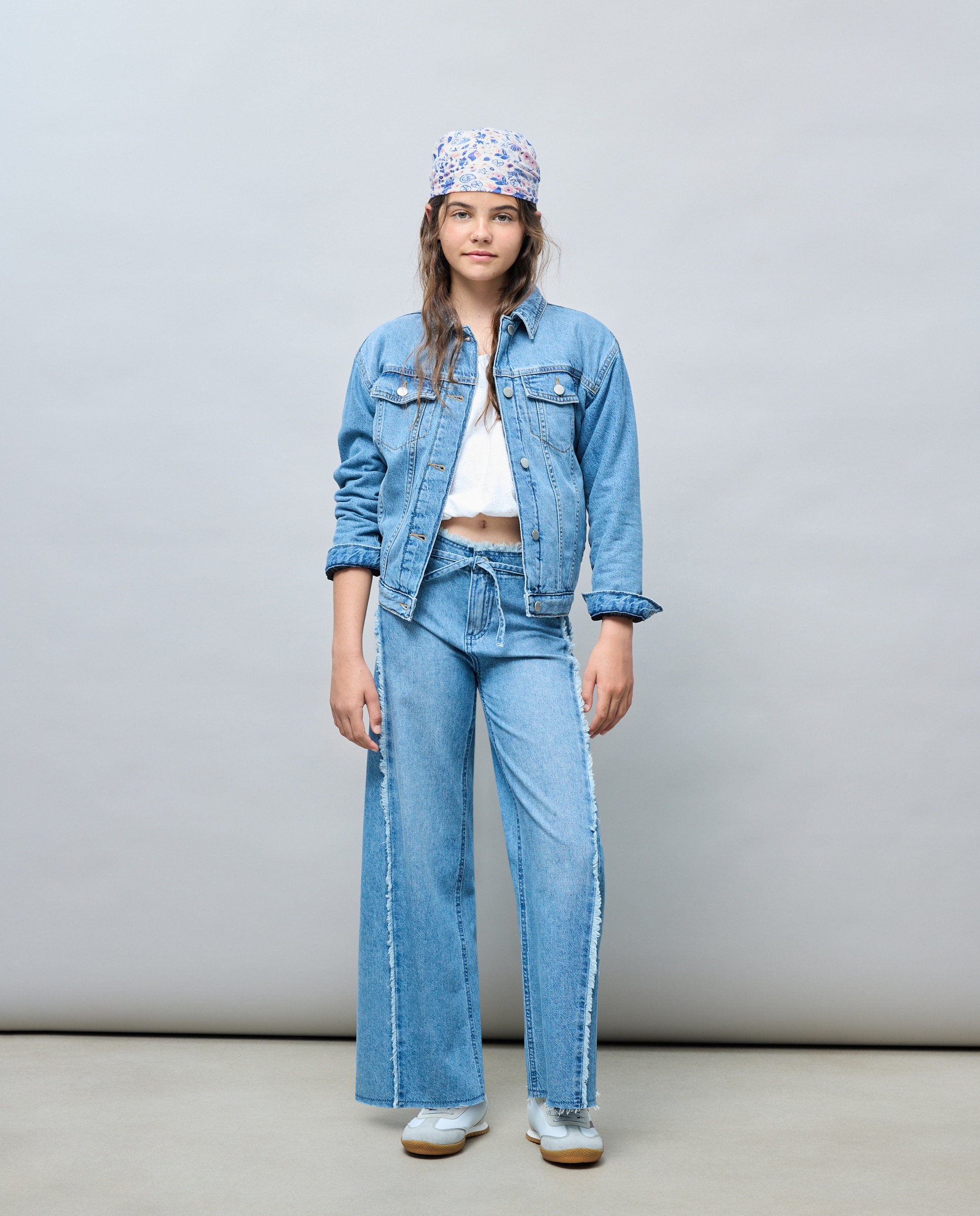 Cazadora de niña denim básica acolchada - Kids El Corte Inglés - Azul pálido Azul pálido-2