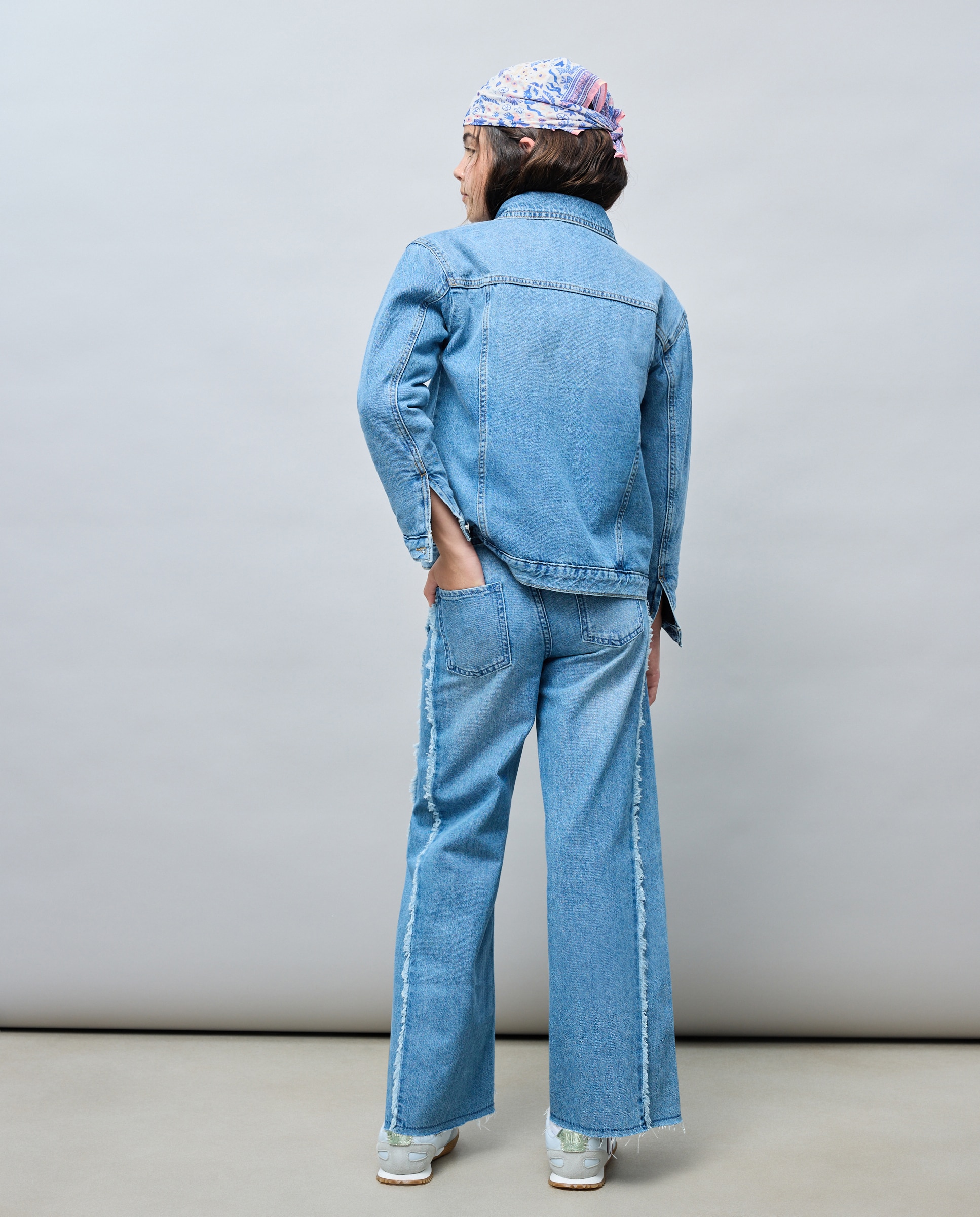 Cazadora de niña denim básica acolchada - Kids El Corte Inglés - Azul pálido Azul pálido-3