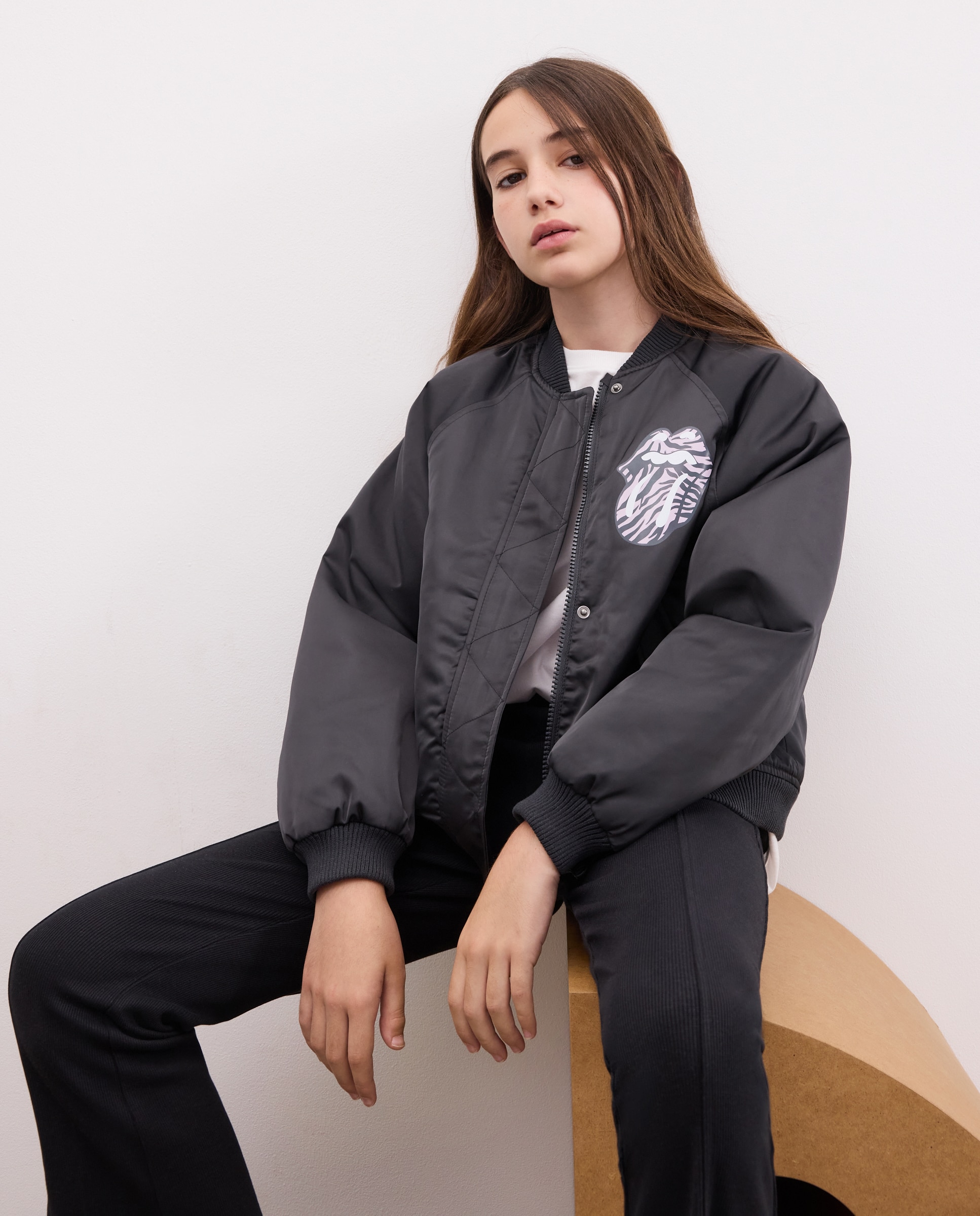 Imagem 0 de Blusão Bomber com Estampado Rolling Stones