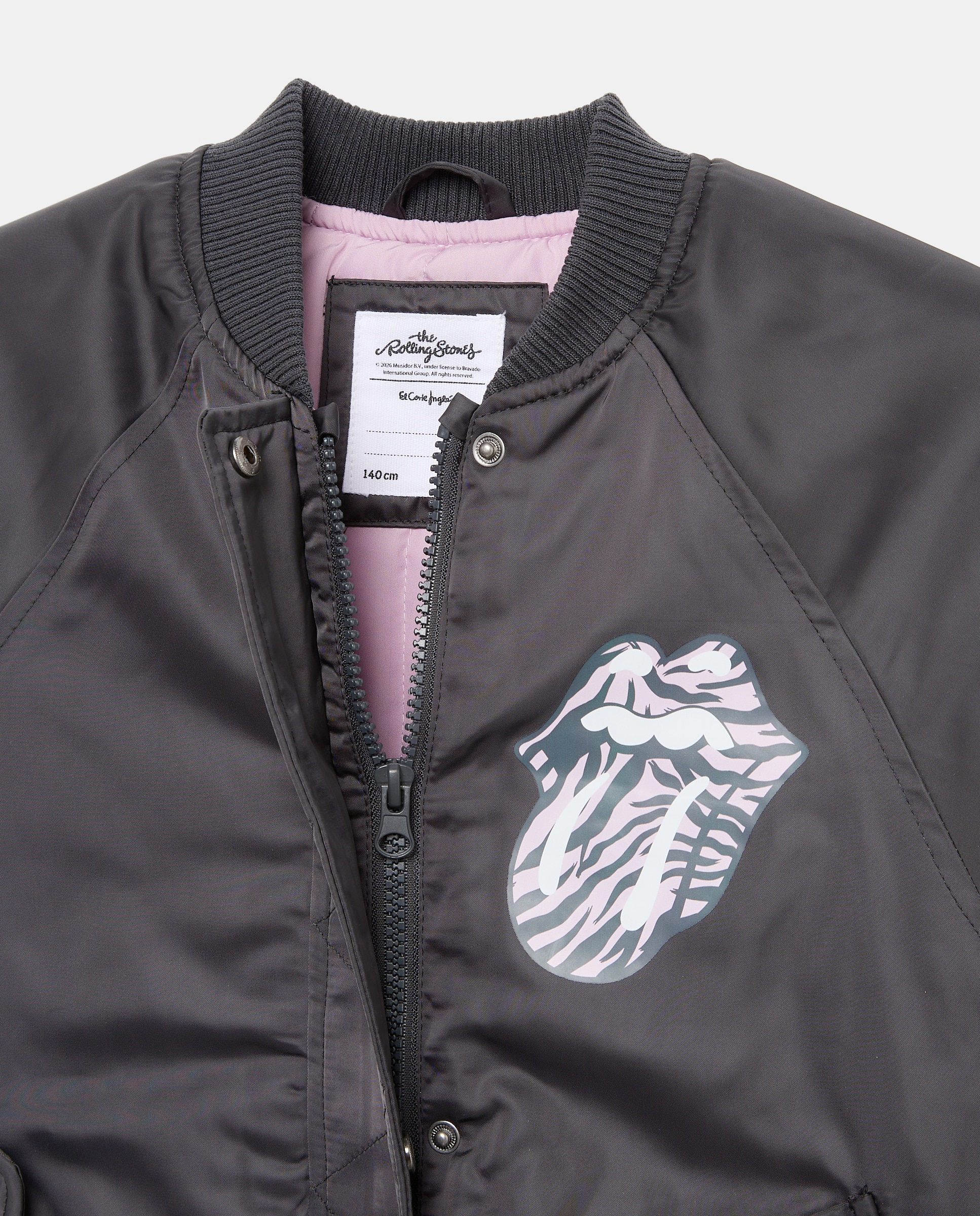 Blusão Bomber com Estampado Rolling Stones Cinzento-5