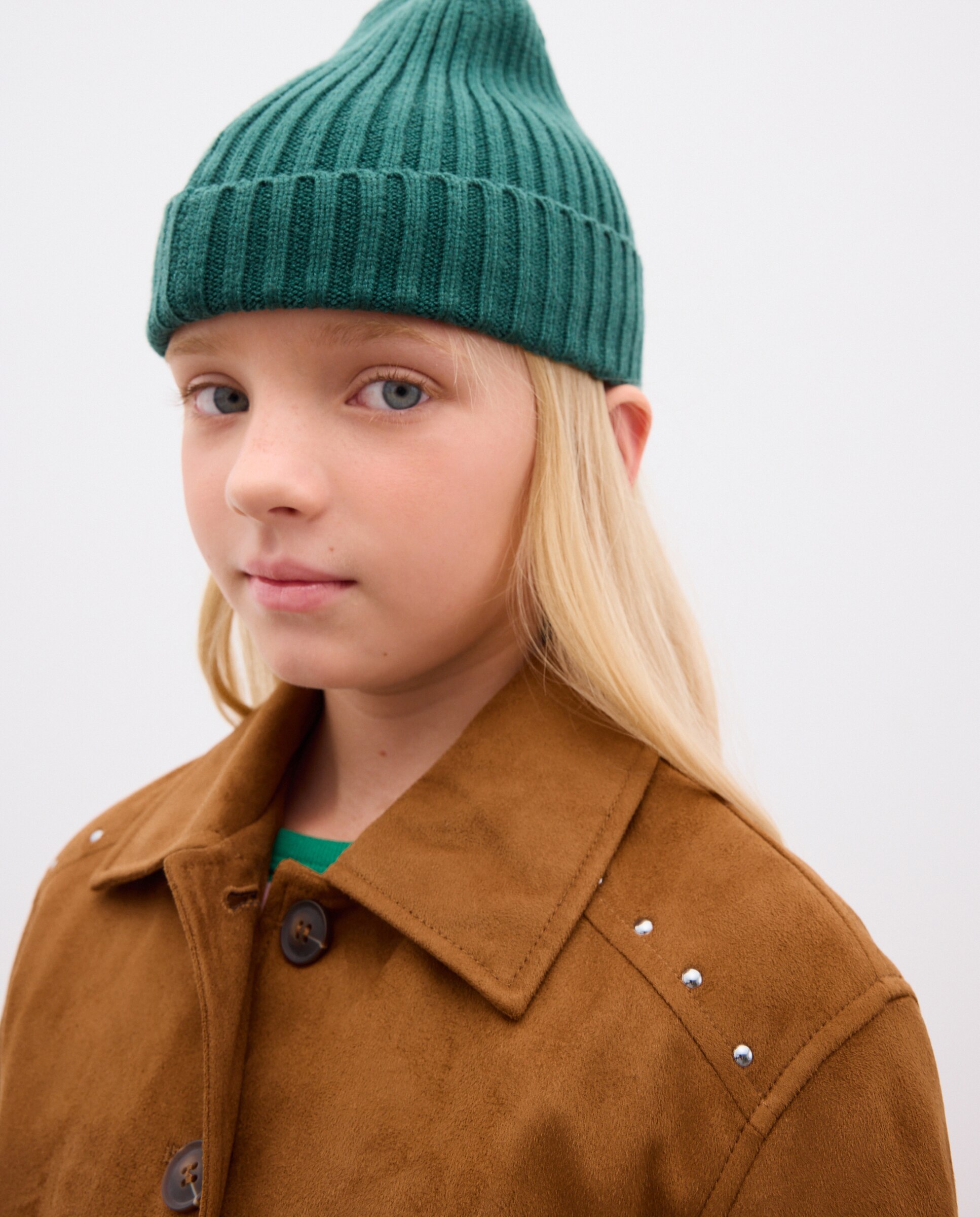 Chaqueta boxi antelina con tachas de niña - Kids El Corte Inglés - Marrón Marrón-3