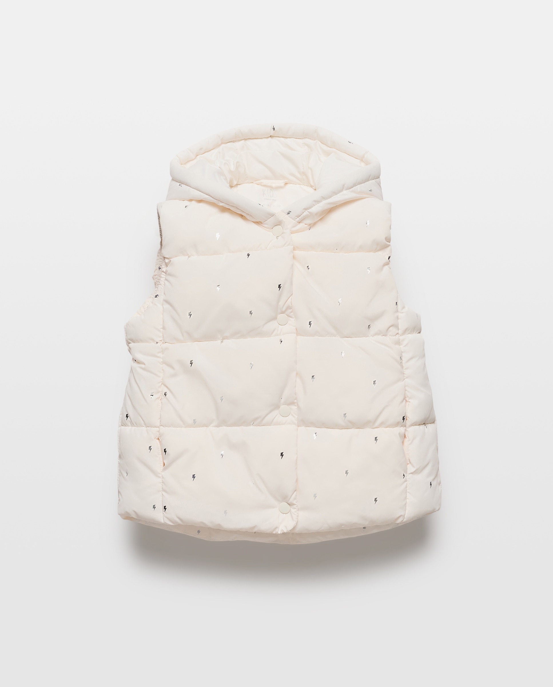 Colete de Nylon com Estampado Foil de Raios com Capuz Kids El Corte Inglés Branco-4
