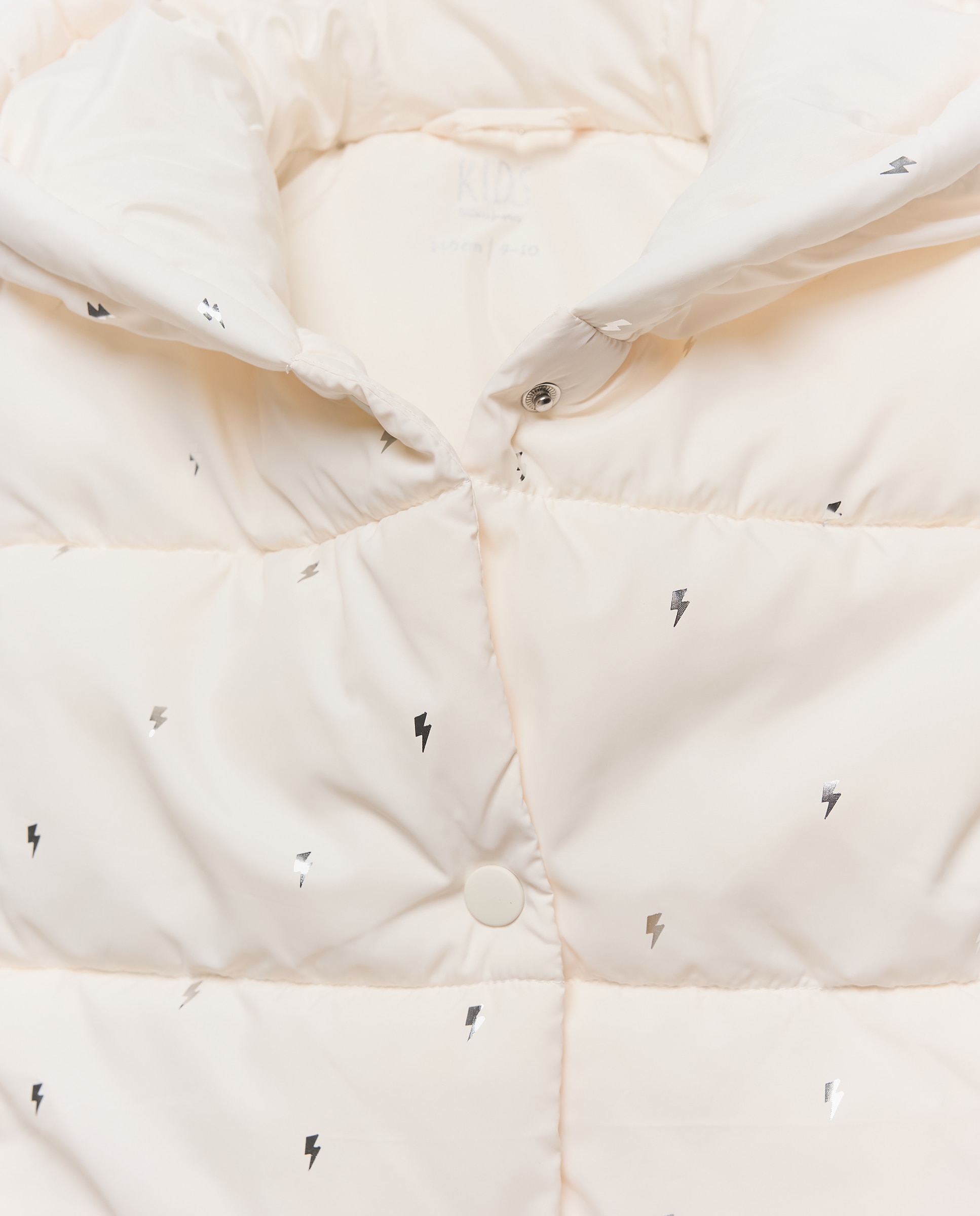 Colete de Nylon com Estampado Foil de Raios com Capuz Kids El Corte Inglés Branco-5