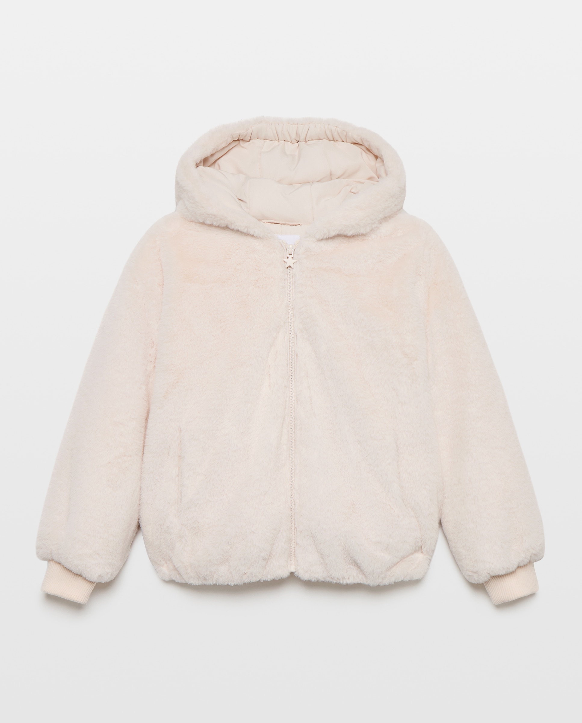 Chaquetón pelo con capucha de niña - Kids El Corte Inglés - 120 Crudo 120 Crudo-4