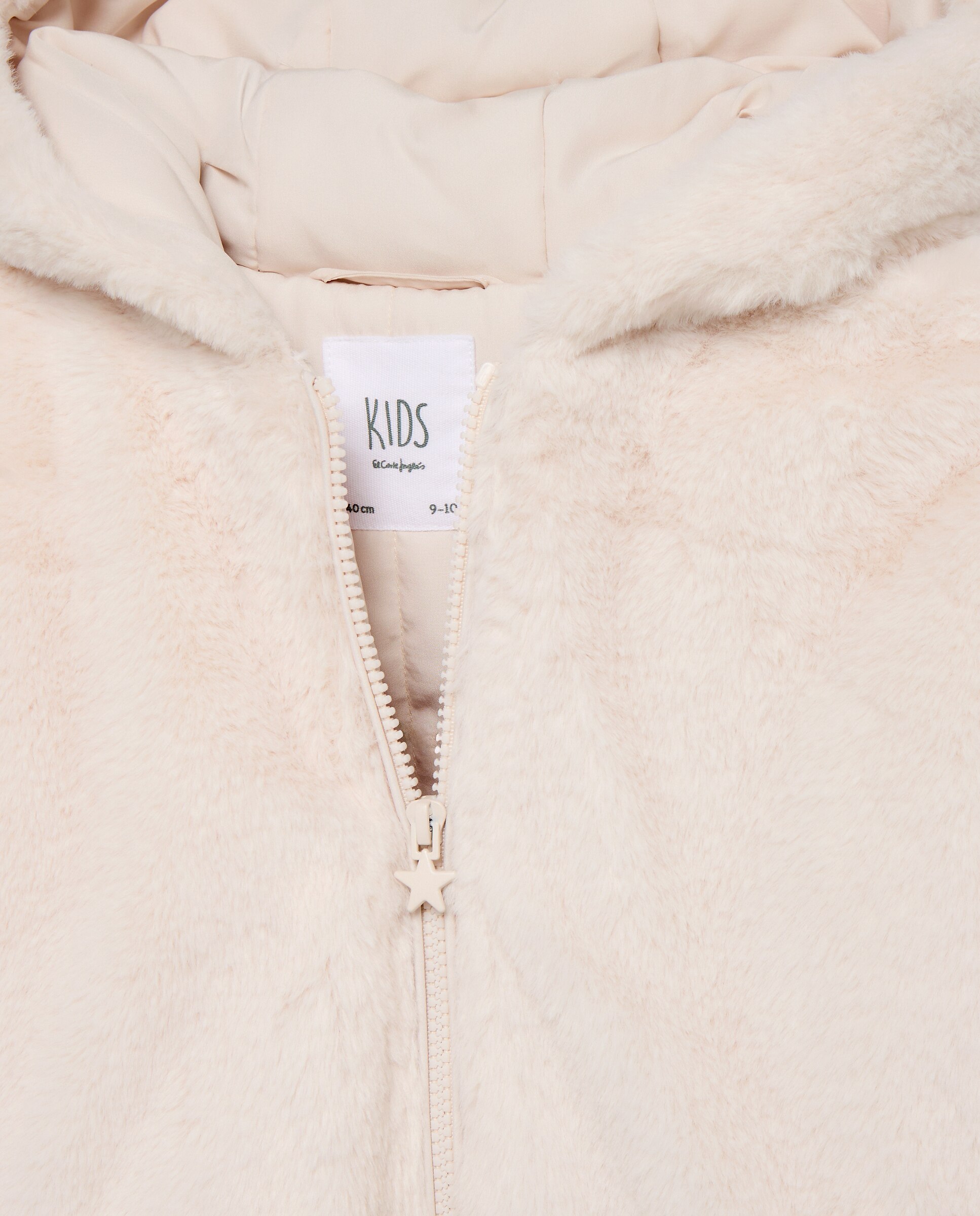 Chaquetón pelo con capucha de niña - Kids El Corte Inglés - 120 Crudo 120 Crudo-5