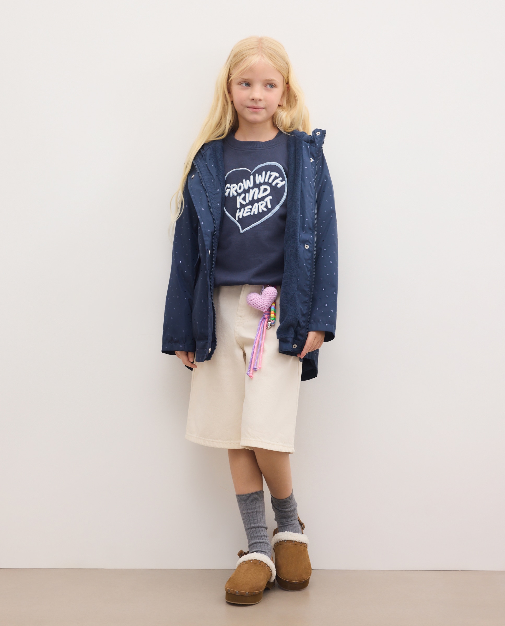 Chubasquero nylon all over print tone to tone de niña - Kids El Corte Inglés - Azul marino Azul marino-1