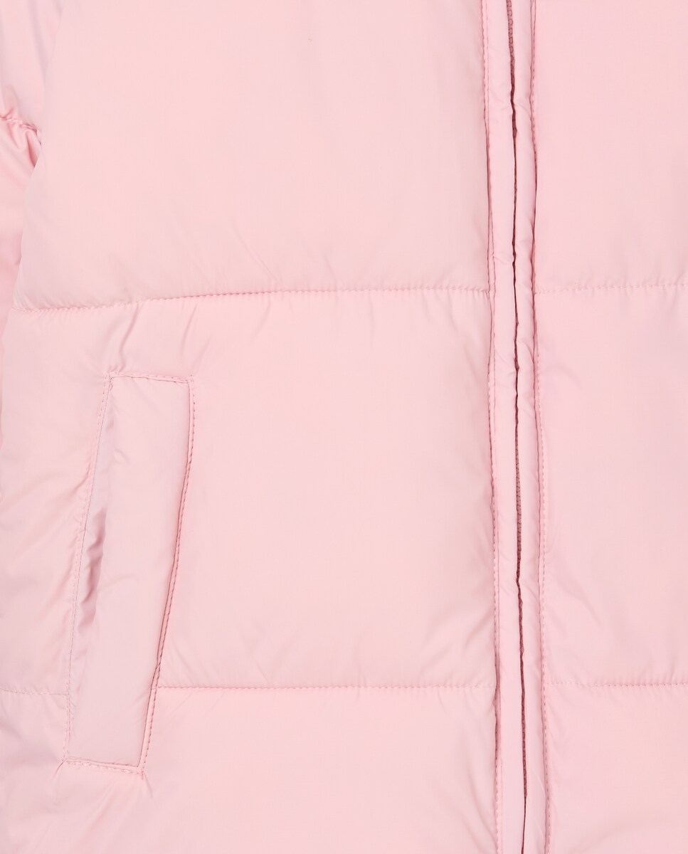 Parka Básica Tipo Blusão Acolchoado Rosa-claro-6