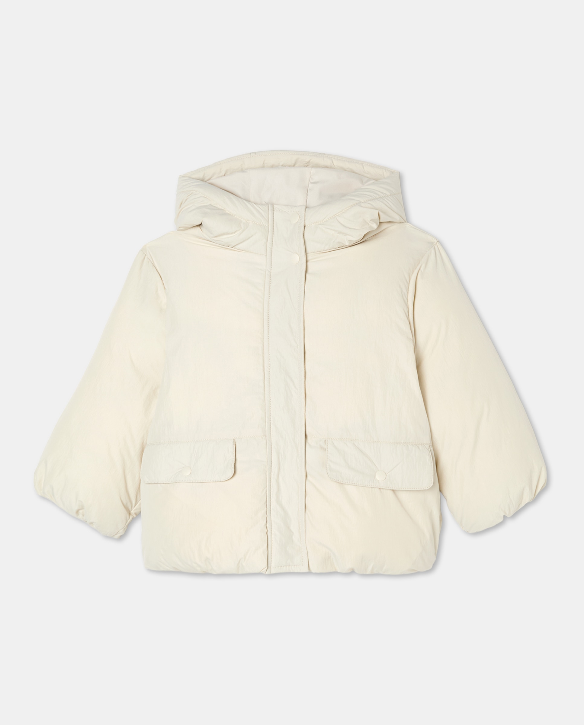 Parka Tipo Blusão Acolchoado com Capuz e Corte Curvo nos Bolsos 120 Cru-5