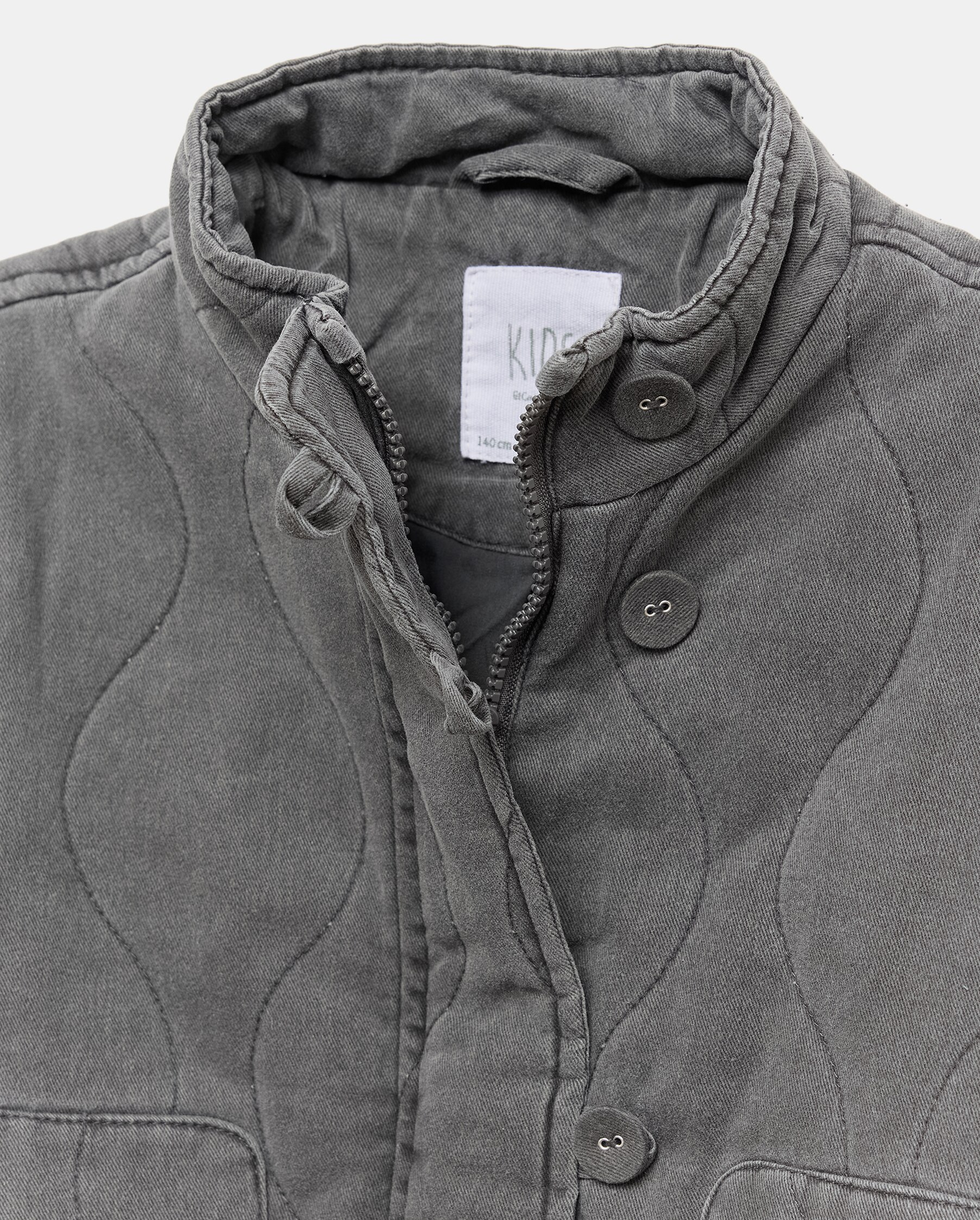 Casaco Acolchoado Quilted com Losangos e Efeito de Lavagem Kids El Corte Inglés Chumbo-6