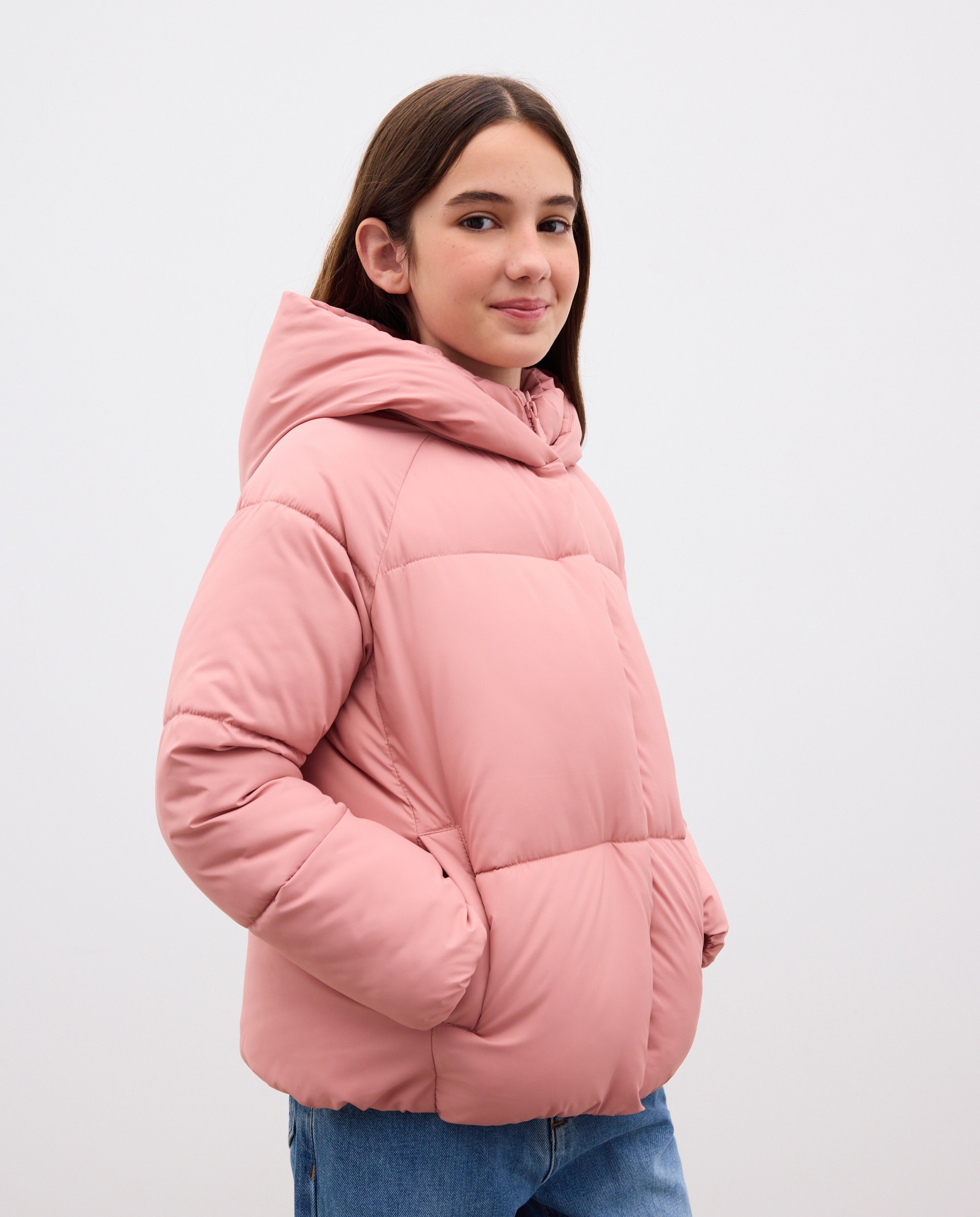 Parka básica lisa tipo plumifero de niña - Kids El Corte Inglés - Ciruela Ciruela-2